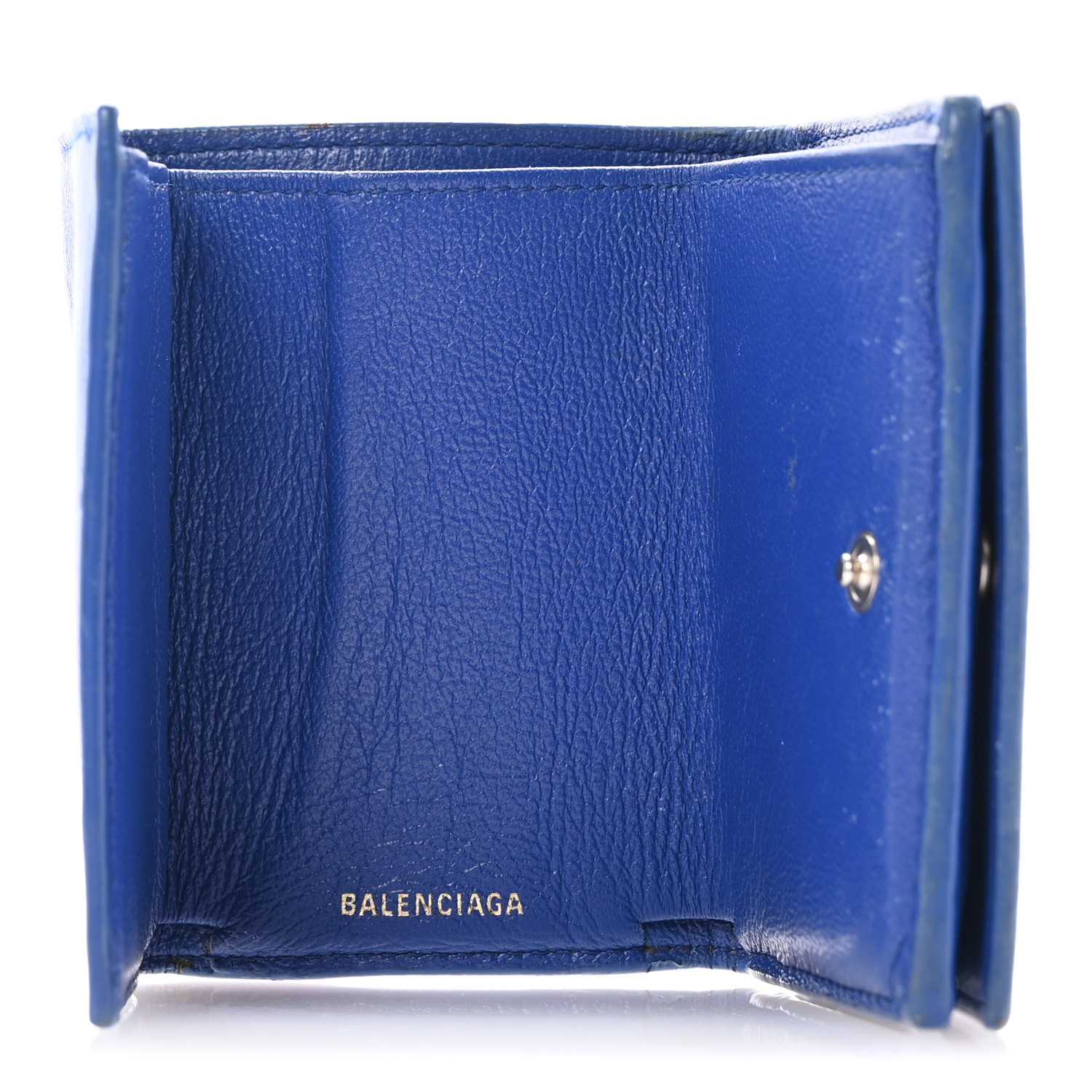 小物 BALENCIAGA logo wallet BALENCIAGA Logo-Print Full-Grain Leather Trifold Wallet for
