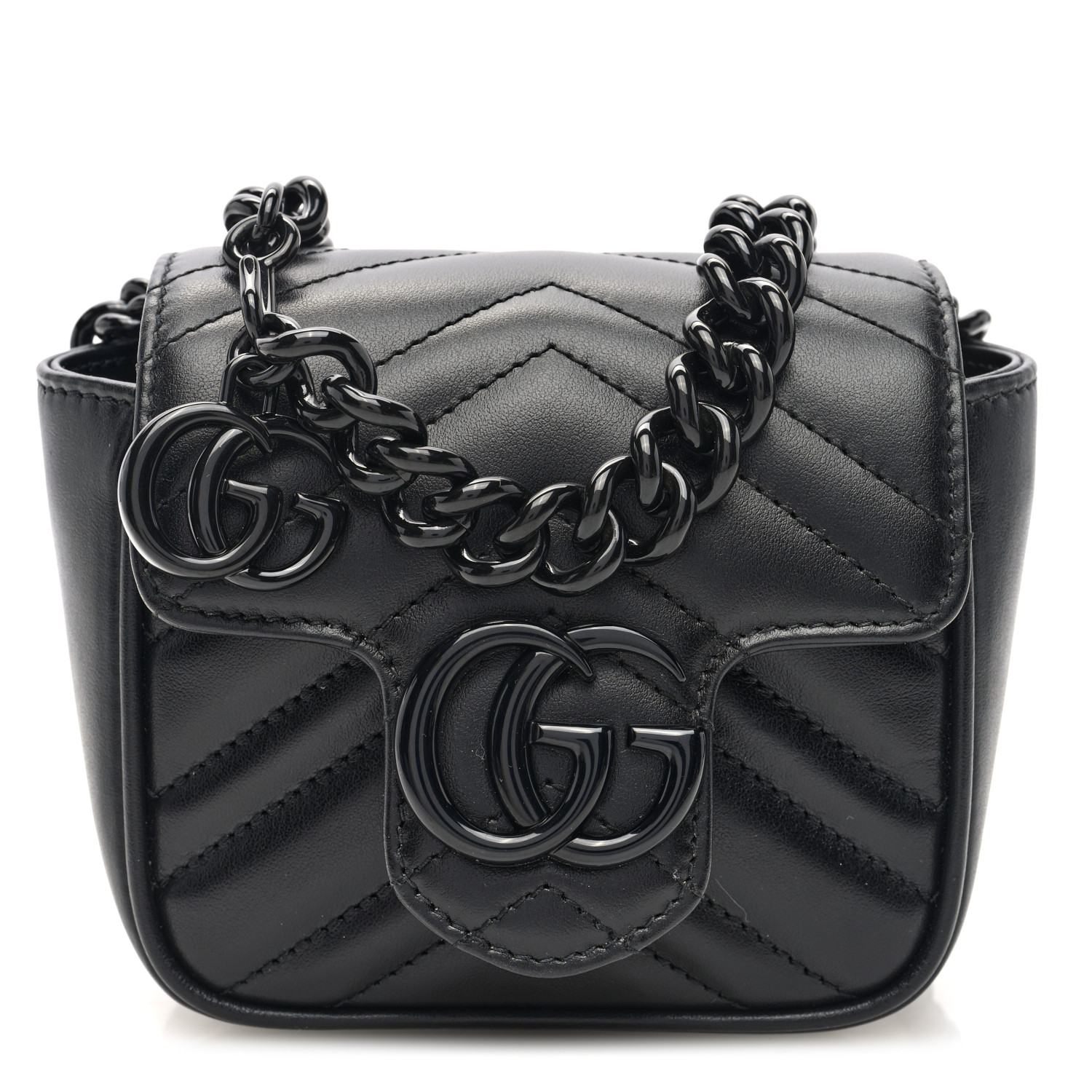 ●日本正規品● GUCCI Calfskin Belt Chain Marmont GG Monochrome Matelasse バッグ