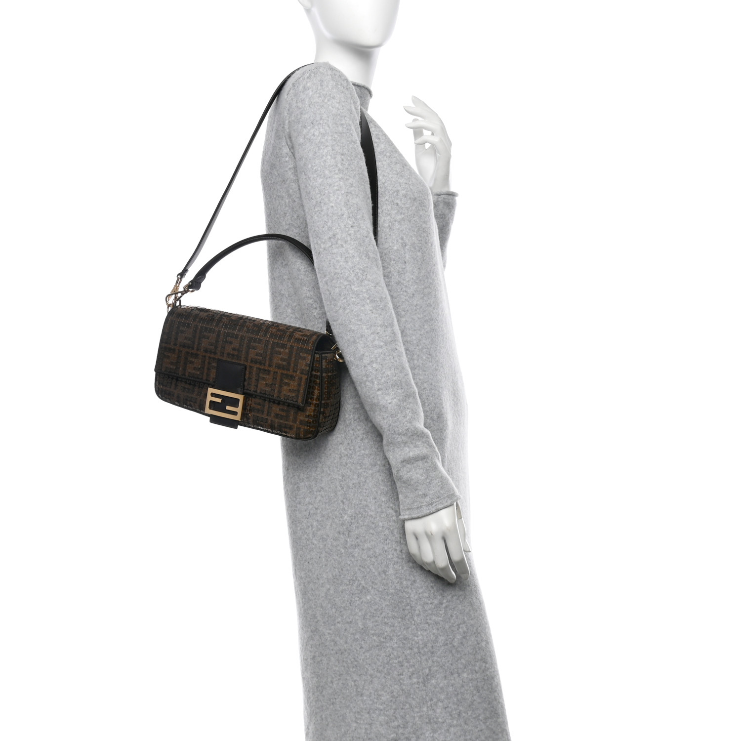FENDIバケハ　yuu FENDI Fabric Jacquard Paillettes Vitello Seta FF 1974