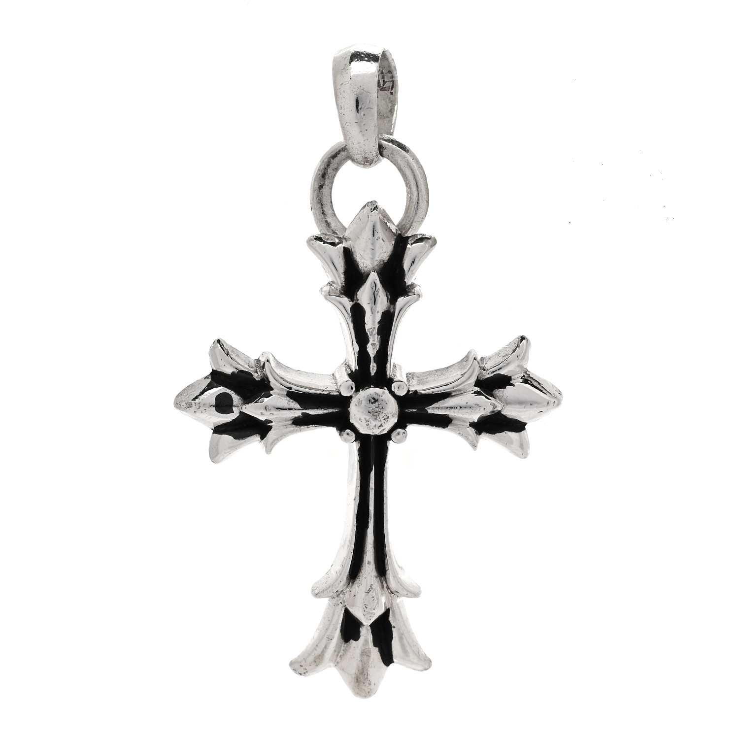 CHROME HEARTS Sterling Silver Double Cross Pendant 1646654