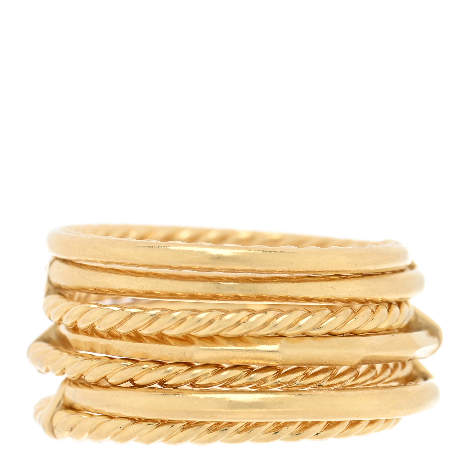 Goldマンページ DAVID YURMAN 18K Yellow Gold Diamond Stax Seven-Row Ring 52