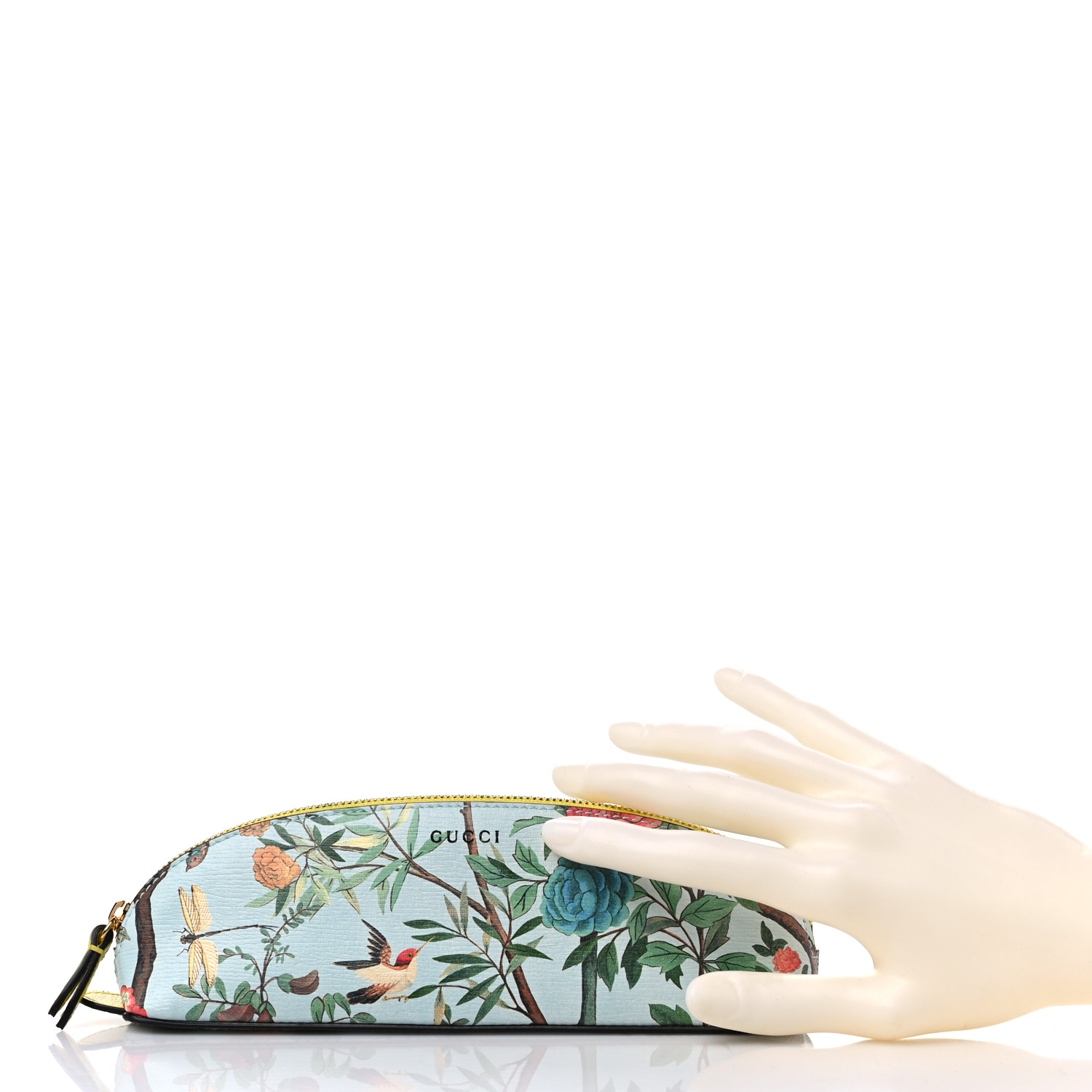GUCCI Demetra Floral Tian Pencil Case Blue 1342331