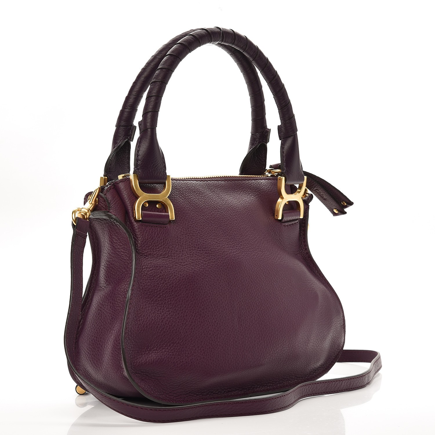 CHLOE Calfskin Small Marcie Satchel Intense Violine 236489