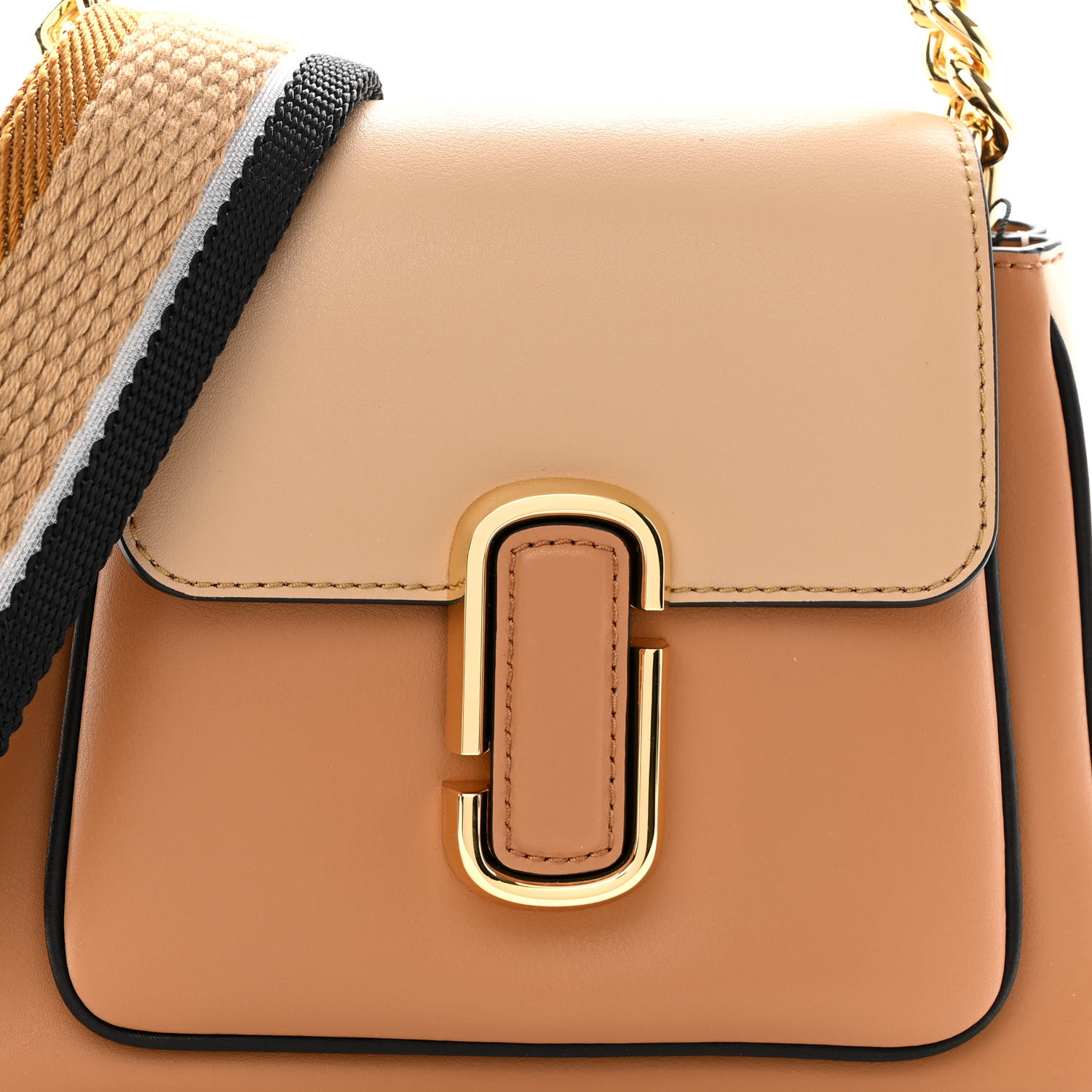 MARC JACOBS Calfskin Colorblock J Marc Chain Mini Satchel