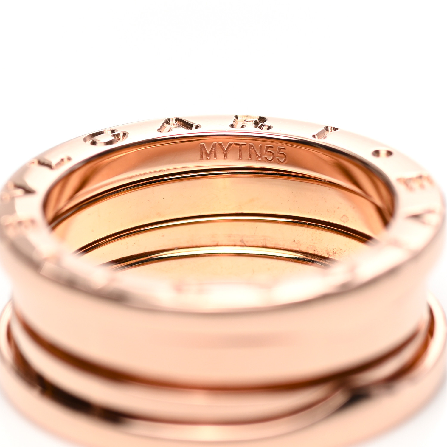 BULGARI 18K Rose Gold B.Zero1 Three-Band Ring 52 1022693