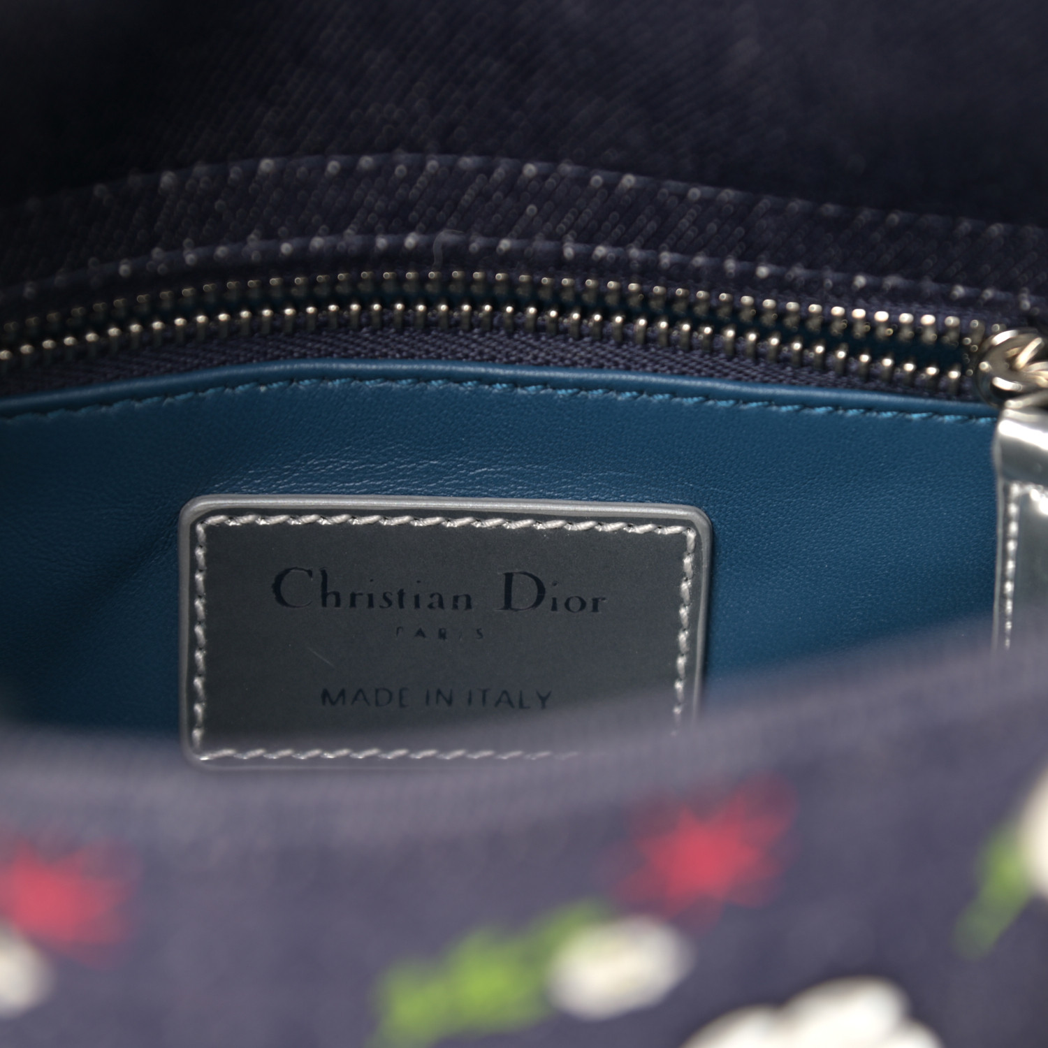 Dior ディオール CHRISTIAN DIOR Denim Cannage Floral Embroidered Mini Lady