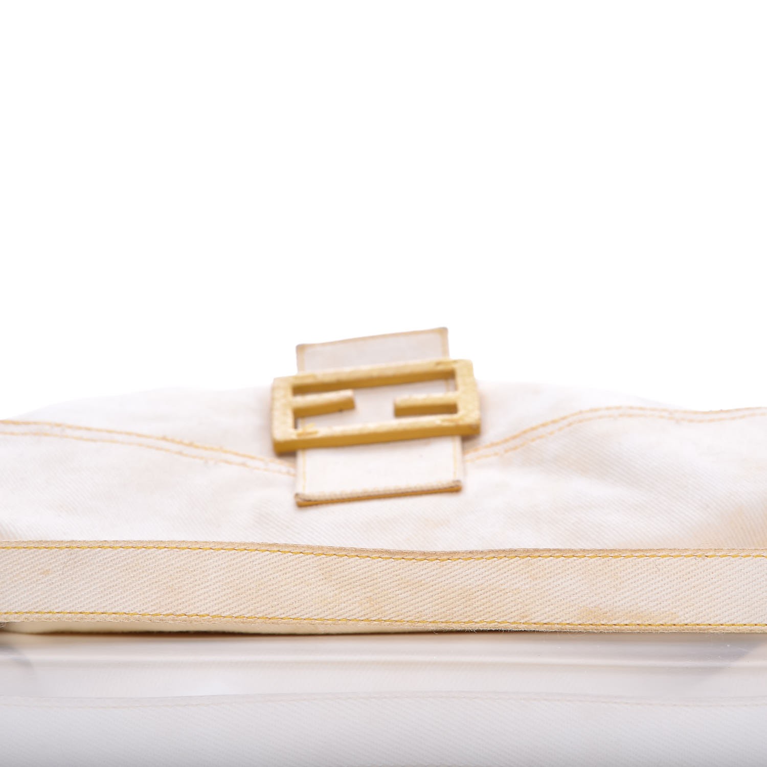 FENDI Denim Python Baguette White Yellow 291020 | FASHIONPHILE