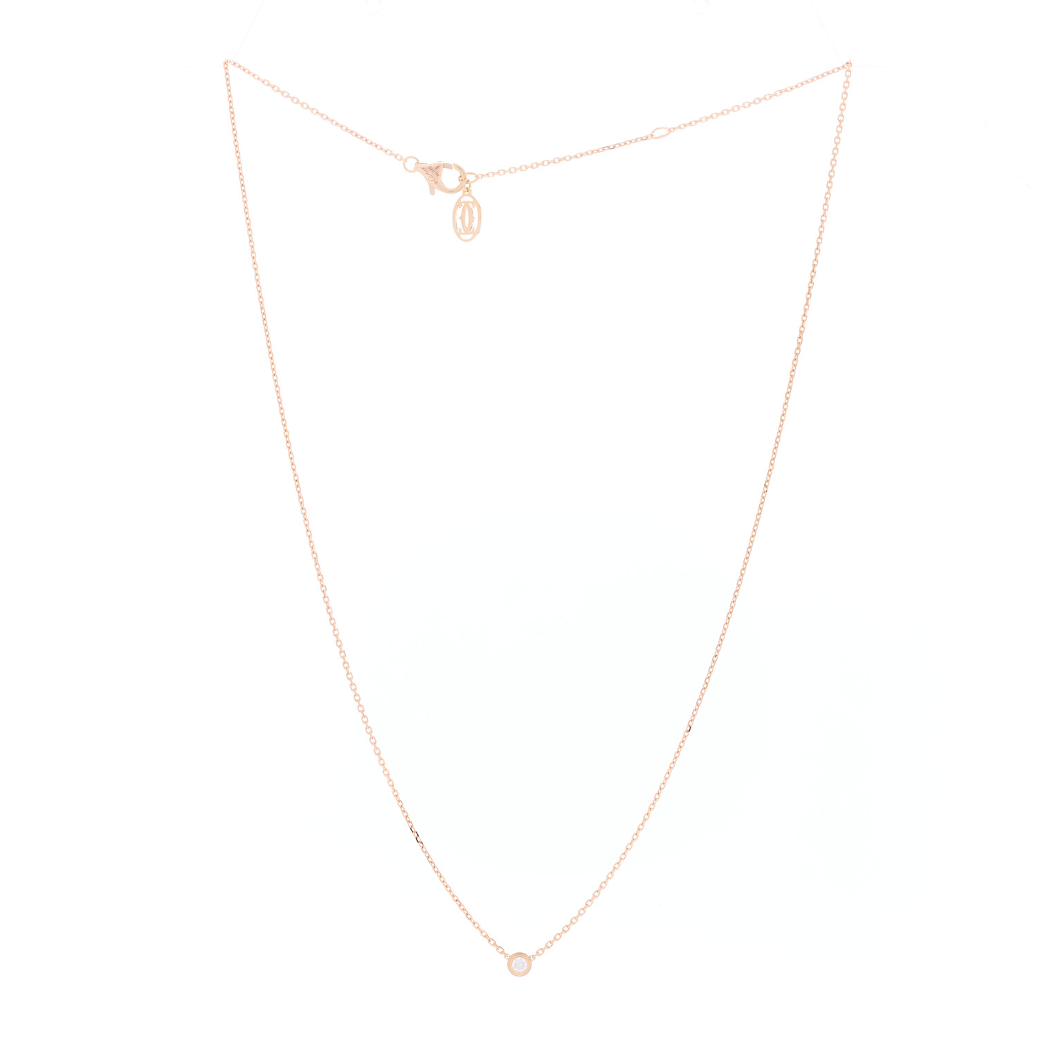 CARTIER 18K Pink Gold Diamond XS D'Amour Pendant Necklace