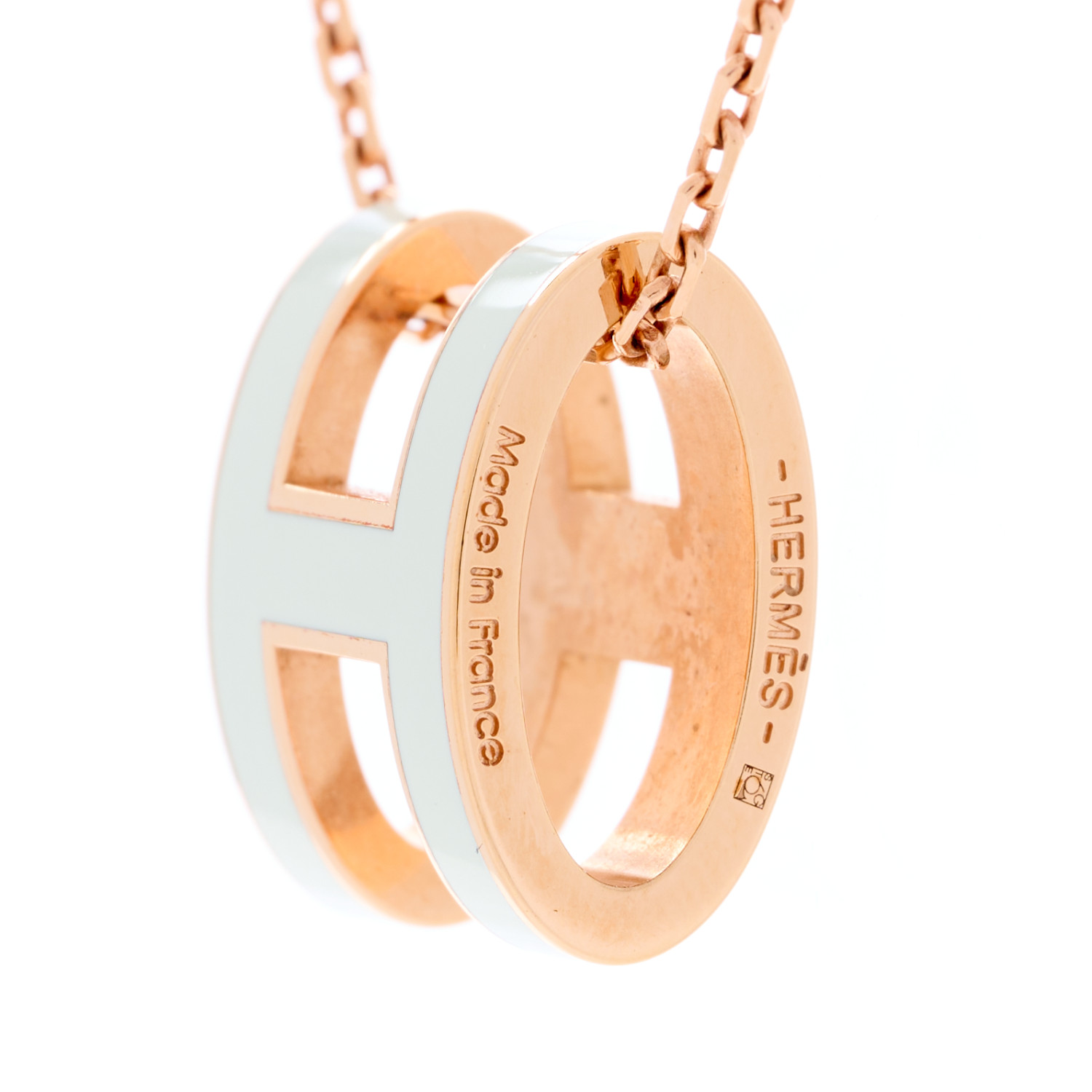 HERMES★ヴァリアシオン★Variation pendant Hermes Cheval Necklace Vulcanium with Palladium Hardware
