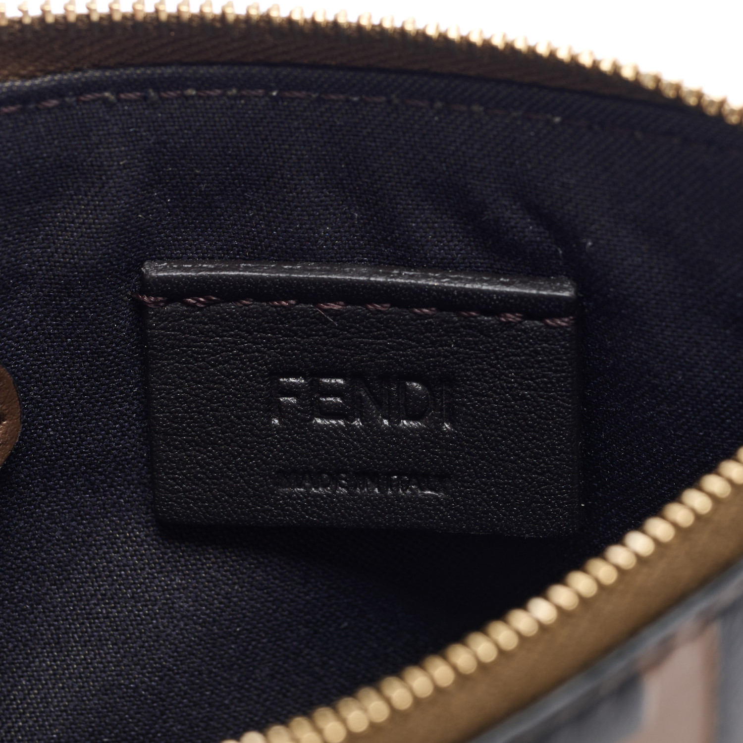 FENDI Vitello Soft F is Fendi Bi-Color FF 1974 Embossed Key