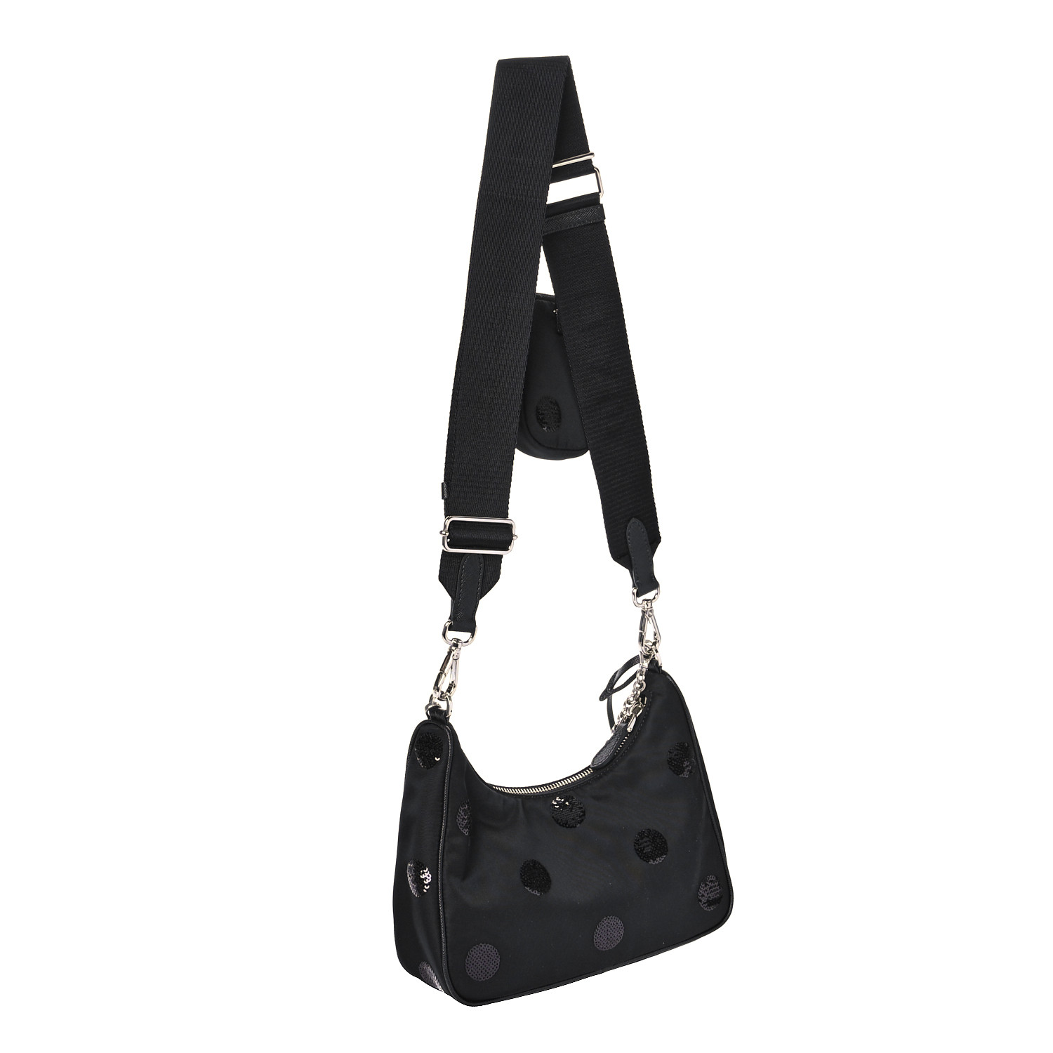 Prada★素敵！Re-Edition Polka Dot Re-Nylon Shoulder Bag PRADA Nylon Sequin Embellished Polka Dot Re-Edition 2005
