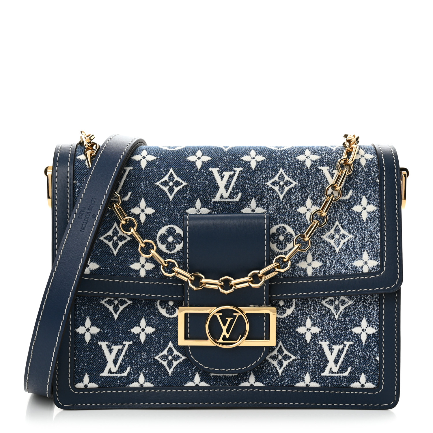 Louis Vuitton Dauphine MM バッグ Blue 送料込み LOUIS VUITTON Metallic Monogram LV Garden Dauphine MM Blue