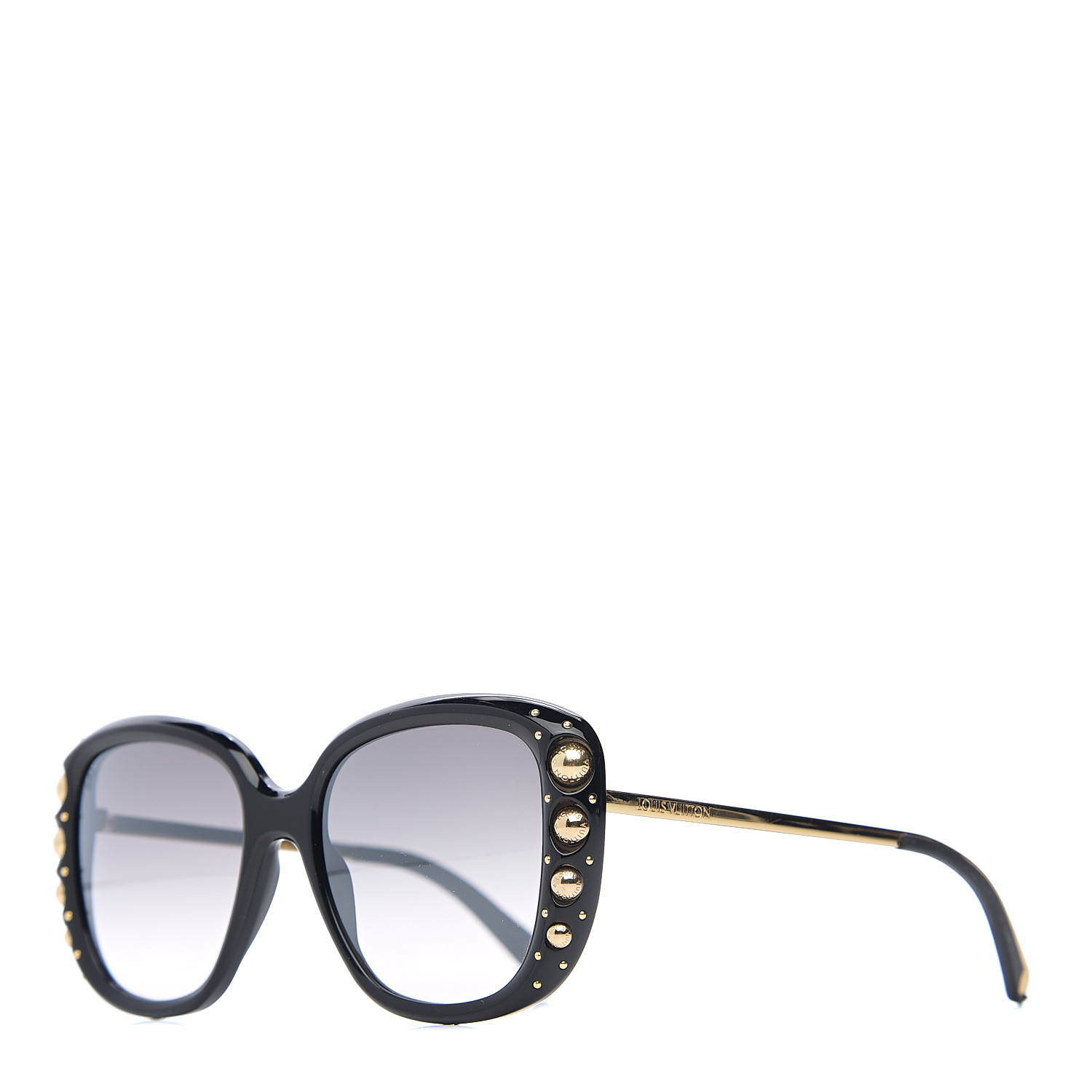 LOUIS VUITTON Oversized Studded Sunglasses Z1126W Black