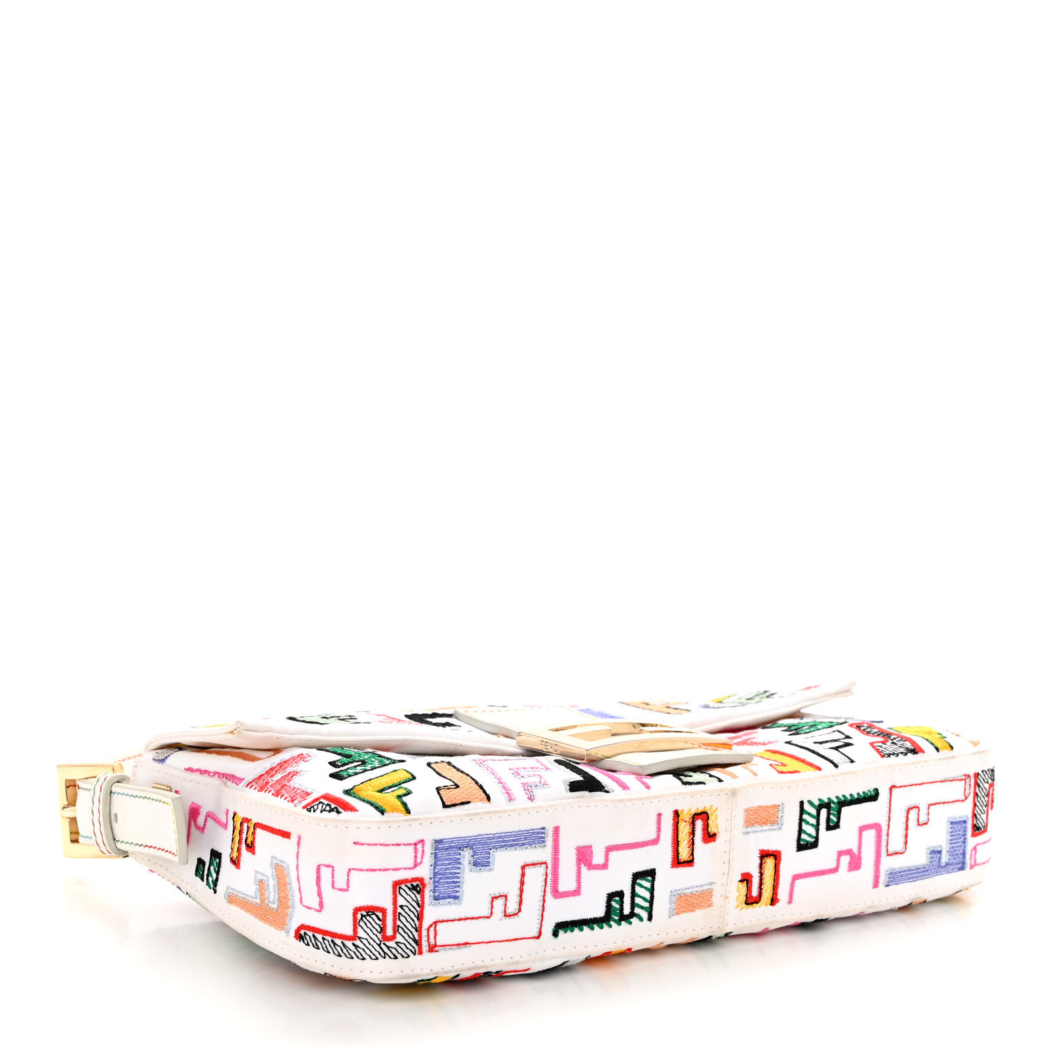 FENDI FFロコフラクヘルト 8C0648AQ1V F1CFL FENDI Nylon FF Multicolor Embroidered Baguette Multicolor