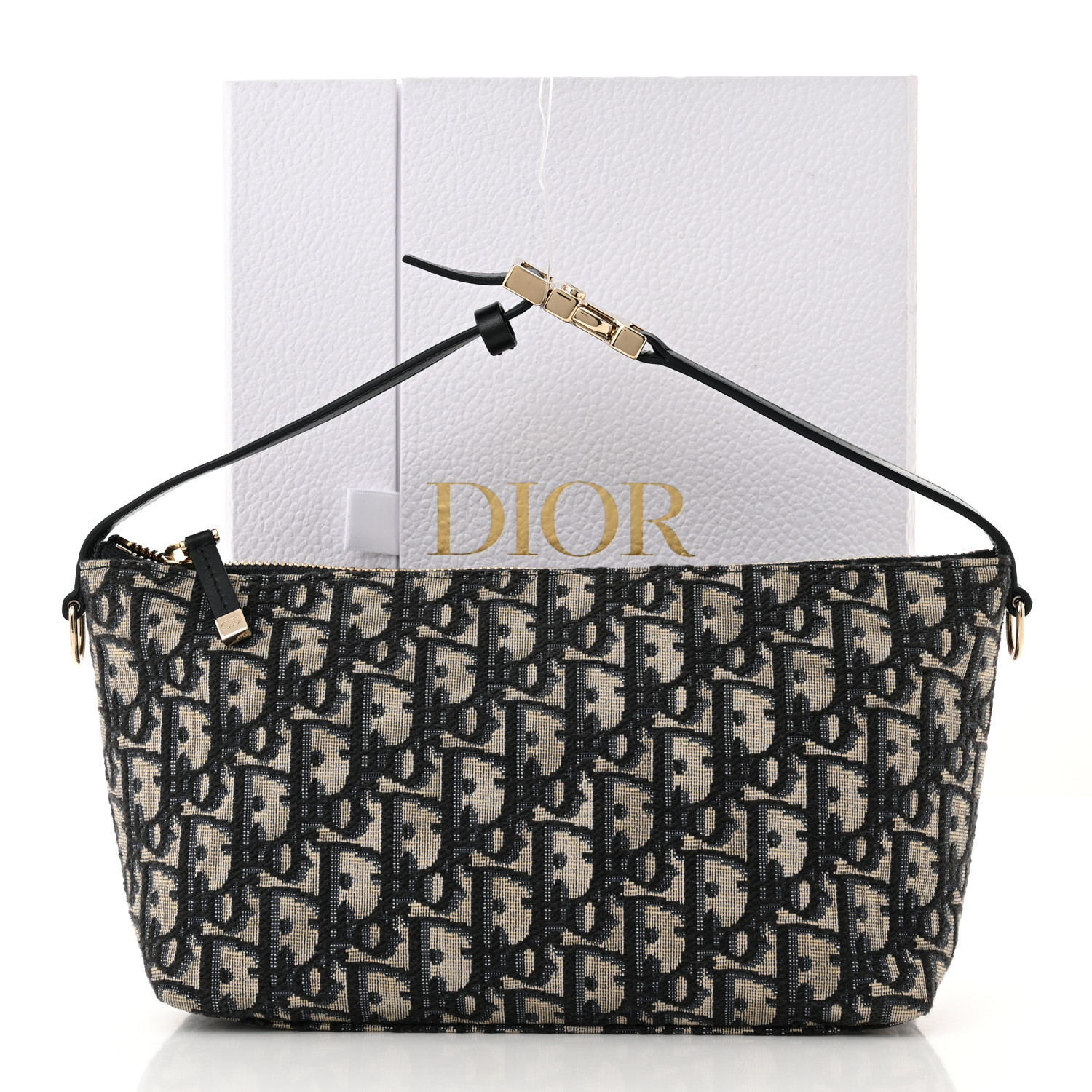 CHRISTIAN DIOR Oblique Medium Diortravel Nomad Pouch Blue