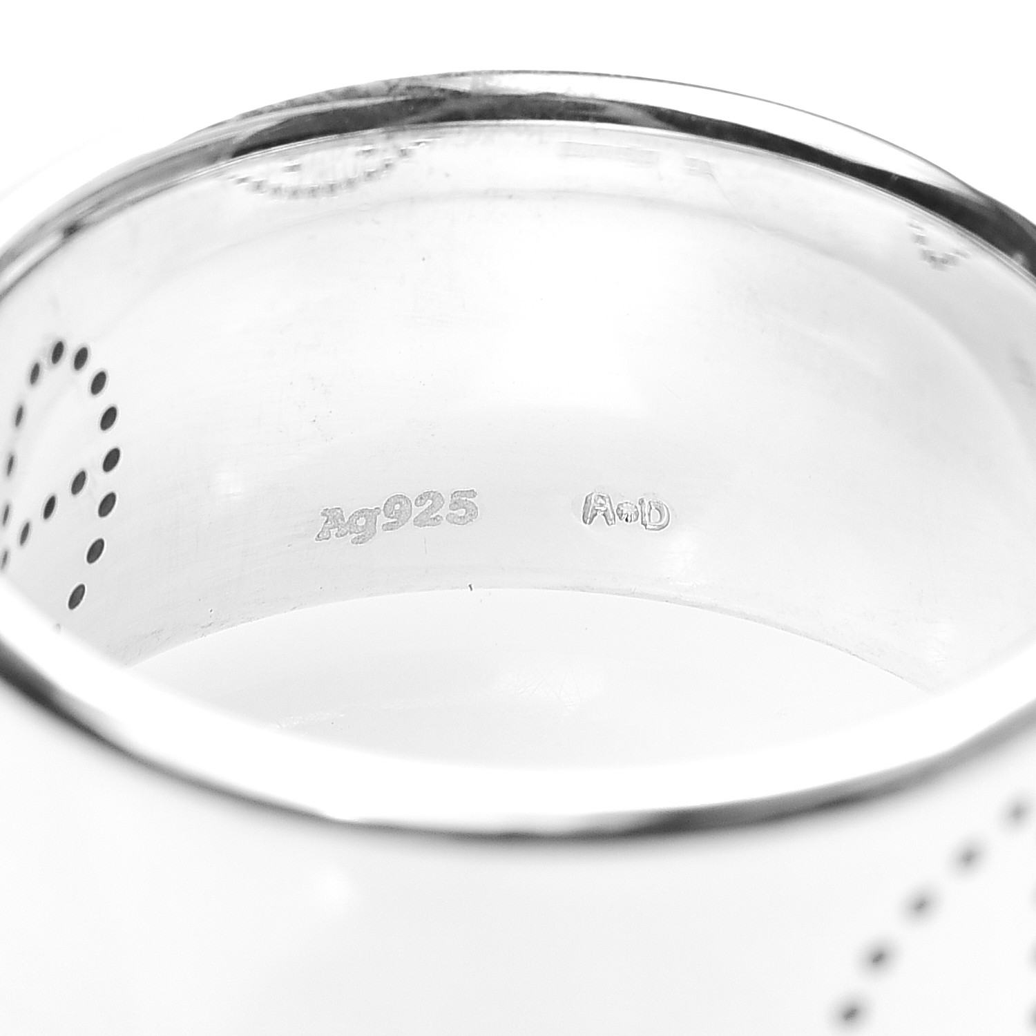 HERMES Sterling Silver GM Eclipse Ruban Ring 59 8.75 617193