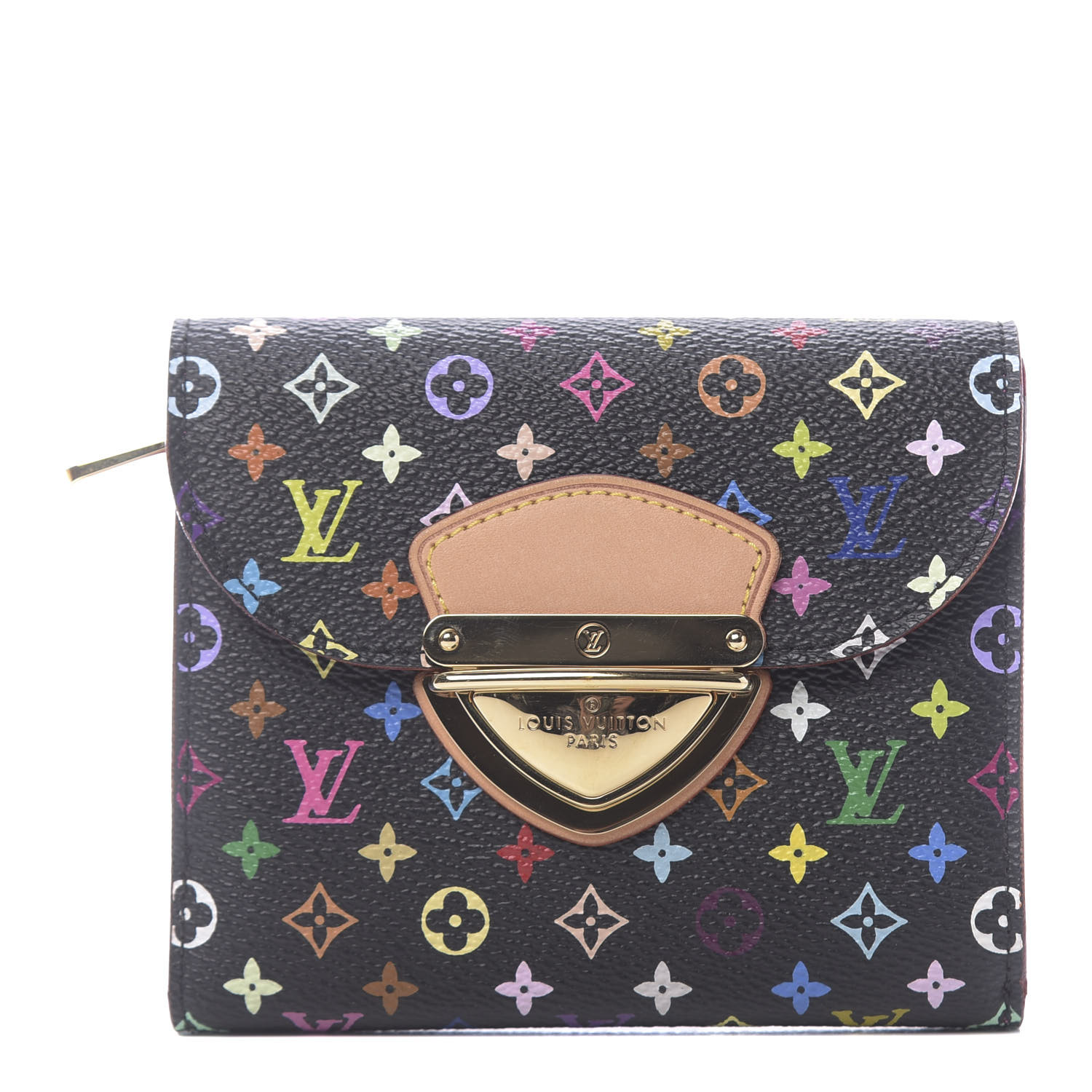 LOUIS VUITTON Monogram Multicolor Joey Wallet Black Grenade
