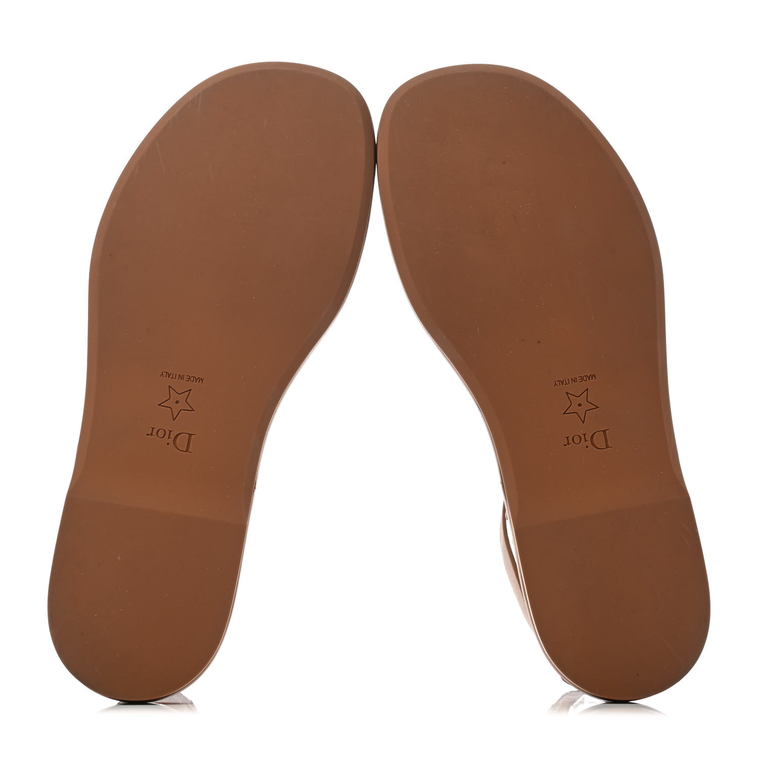 CHRISTIAN DIOR Calfskin Egee Sandals 36 Brown 832911