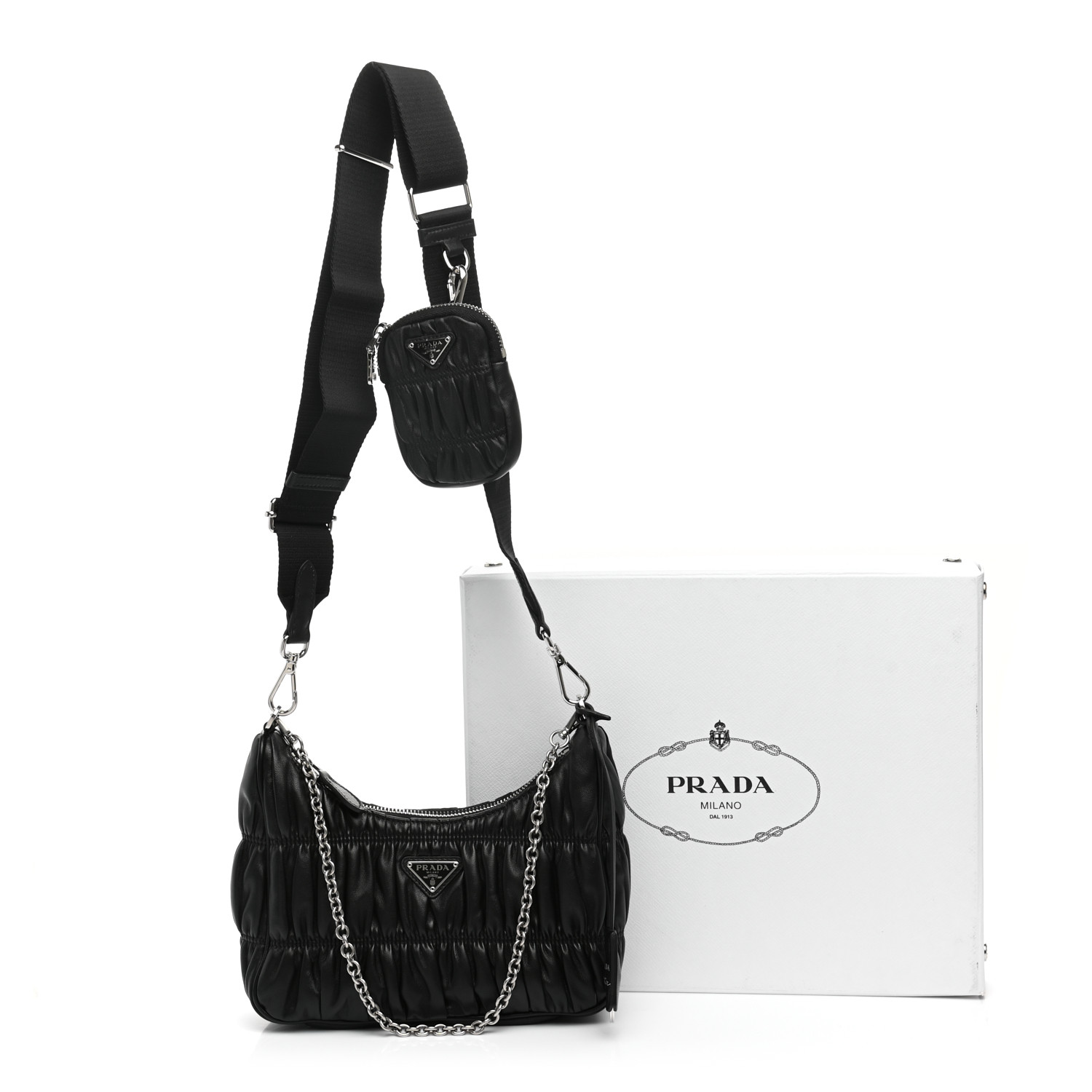 バッグ PRADA Re-Edition 2005 Nappa Gaufre Bag PRADA Nappa Gaufre Re-Edition 2005 Shoulder Bag Black 972882