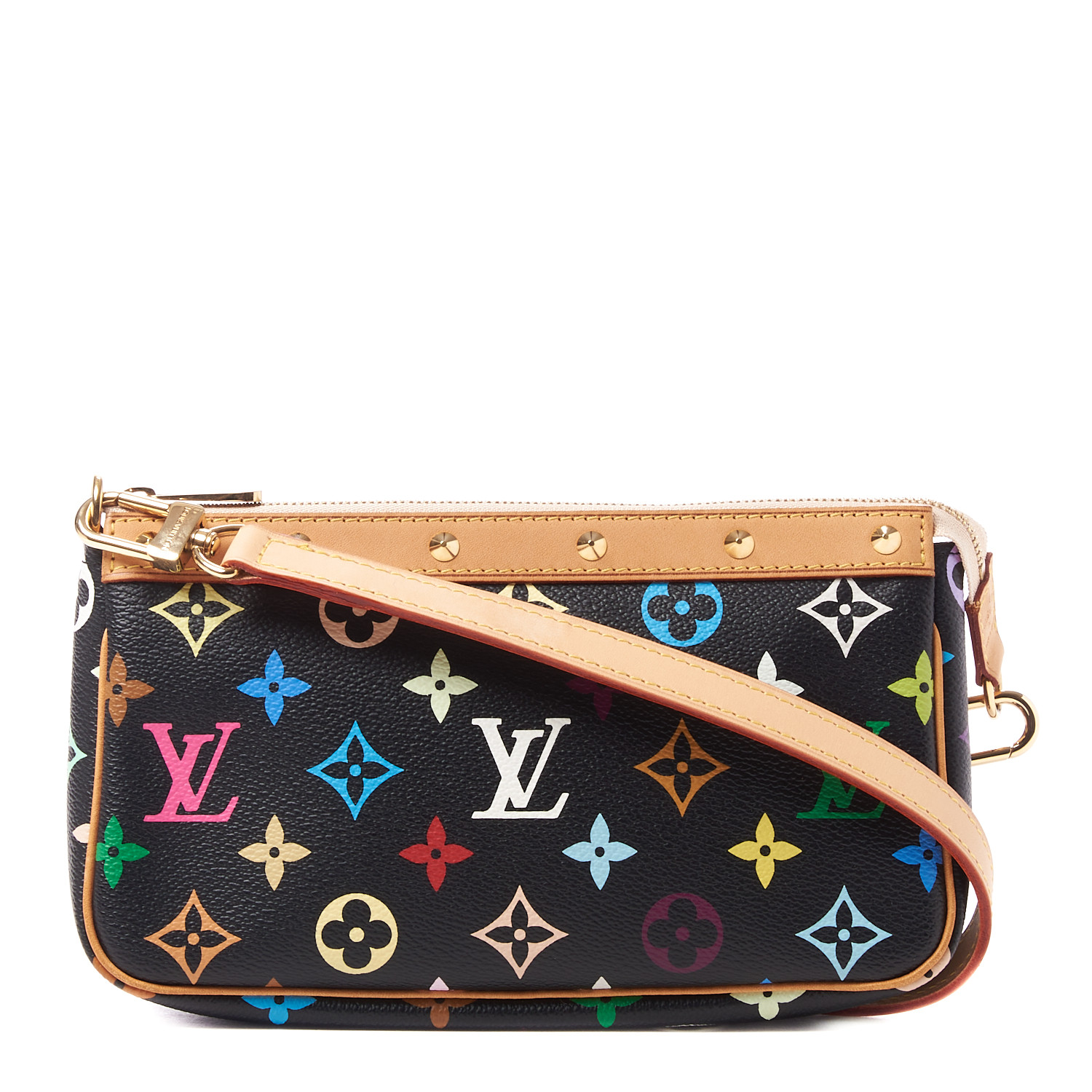 LOUIS VUITTON Monogram Multicolor Pochette Accessories Black