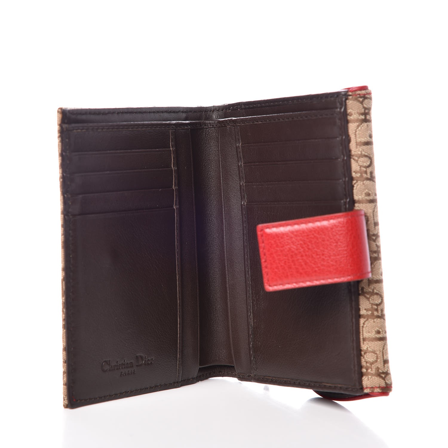 CHRISTIAN DIOR Monogram Rasta Saddle Wallet Beige 327508