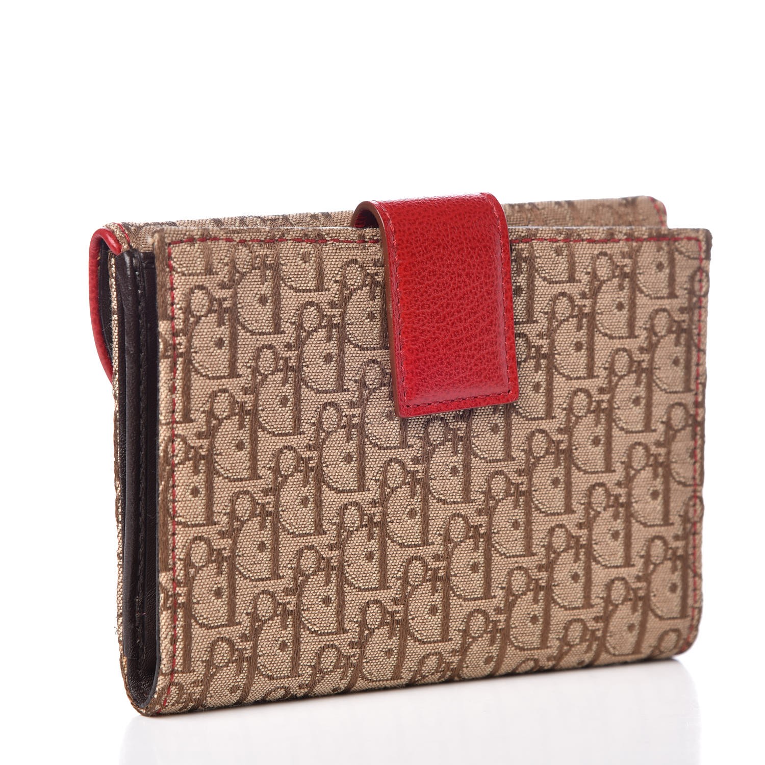 CHRISTIAN DIOR Monogram Rasta Saddle Wallet Beige 327508