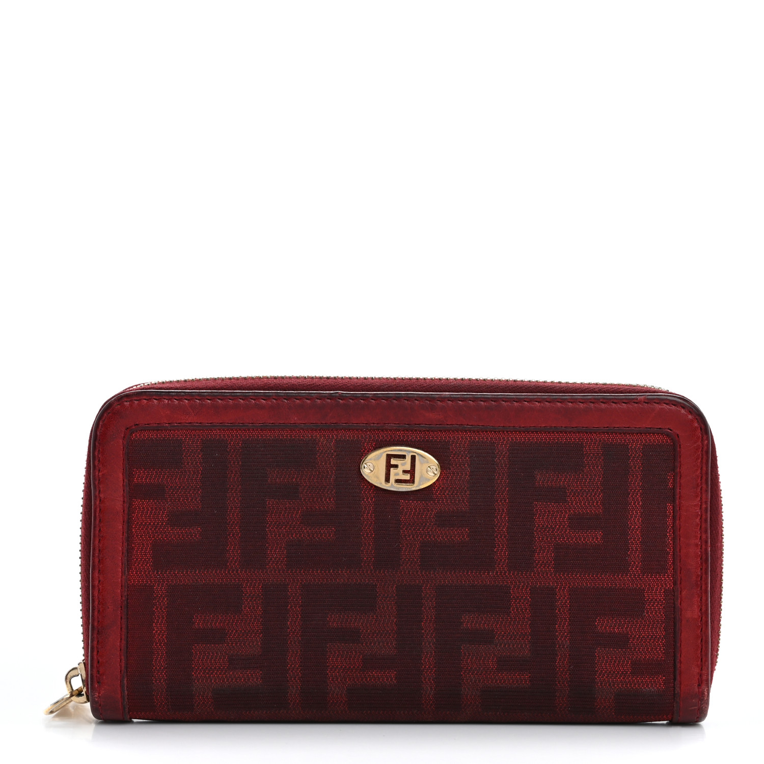 【FENDI】WALLET FENDI Zucca Zip Around Wallet Red 1652839 | FASHIONPHILE