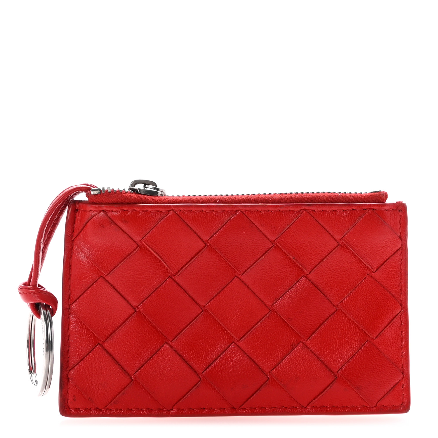 小物 BOTTEGA VENETA BOTTEGA VENETA Nappa Intrecciato Key Case Red 1659527