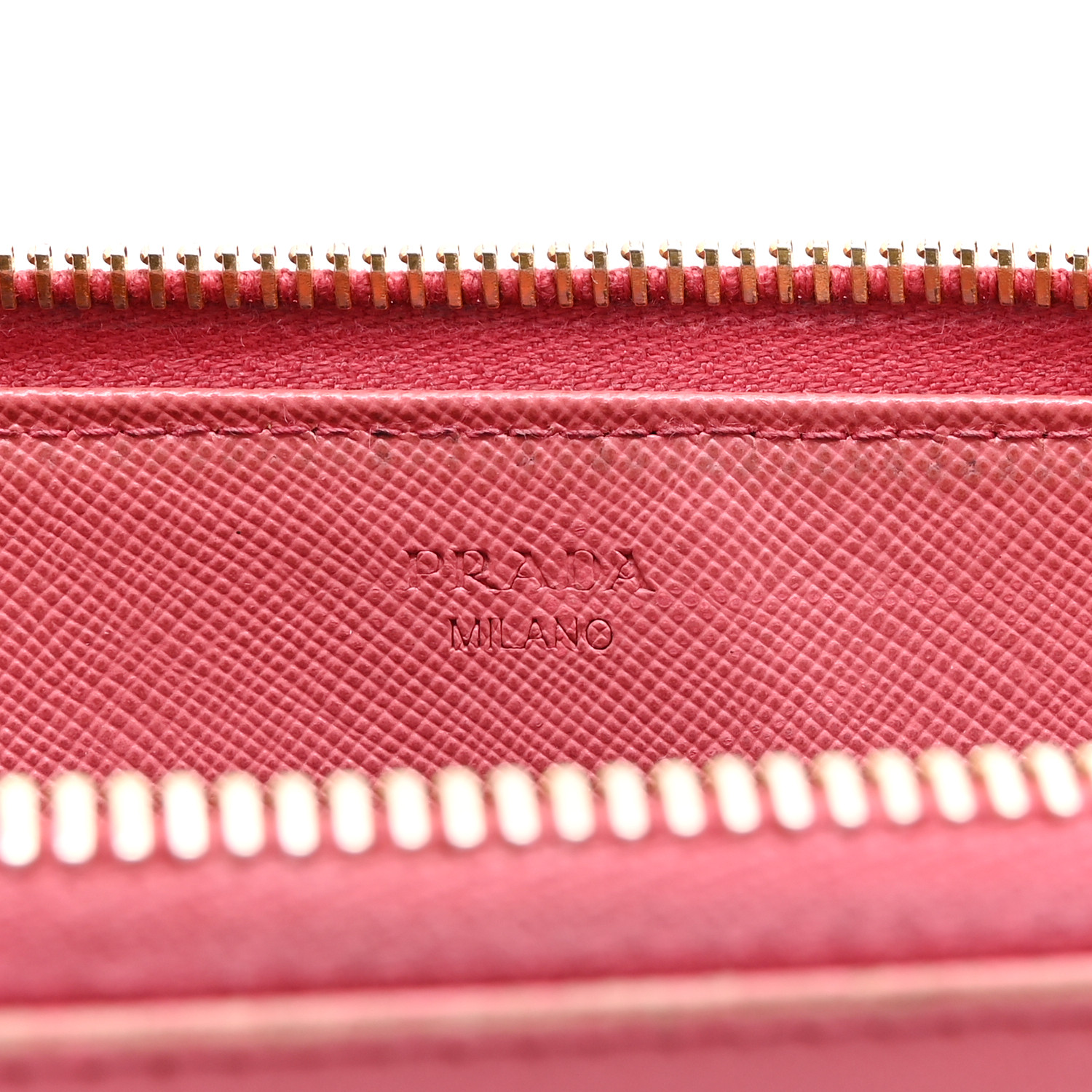 PRADA Saffiano Metal Zip Around Wallet Ibisco 1658485