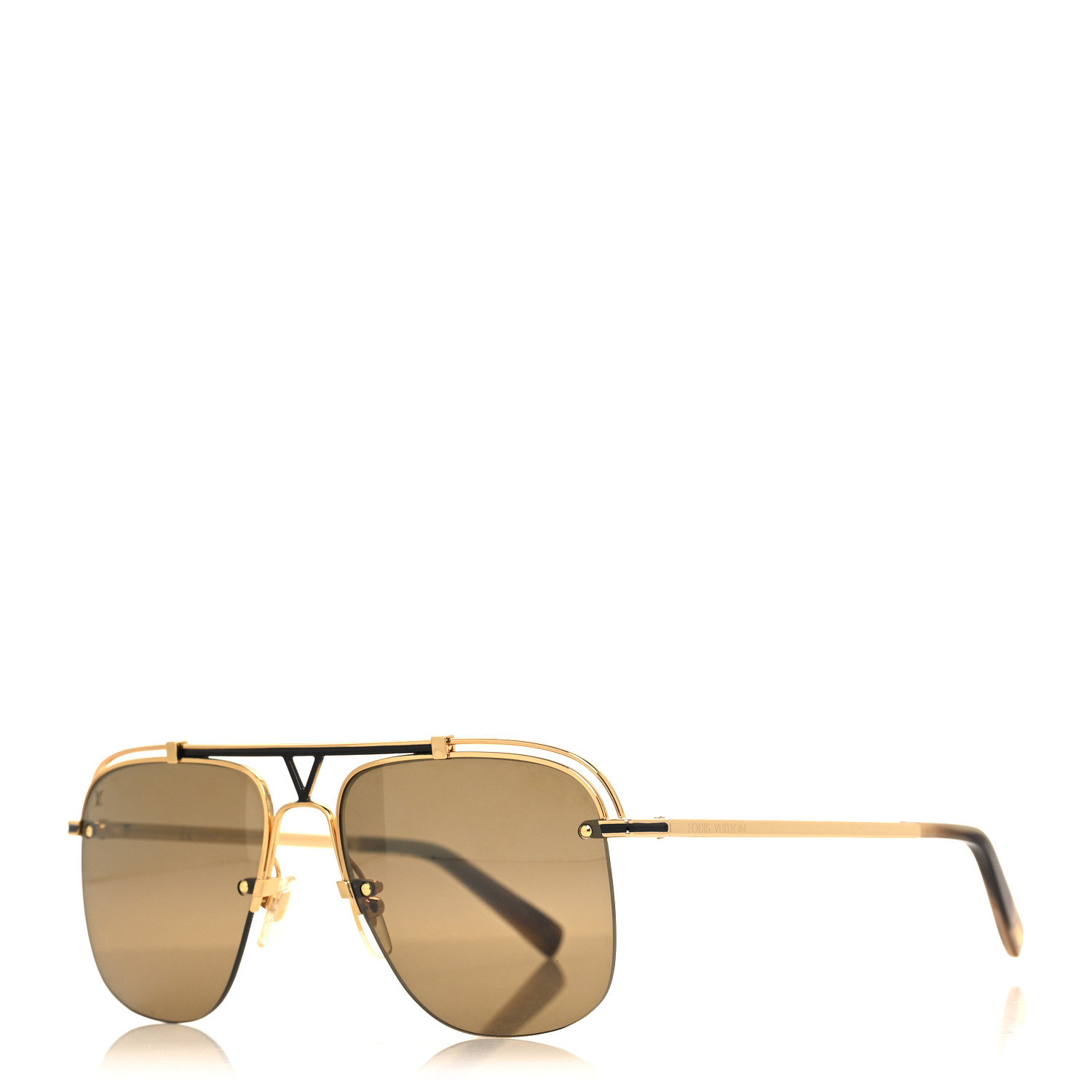 LOUIS VUITTON Metal LV Boarding Sunglasses Z2335W Gold