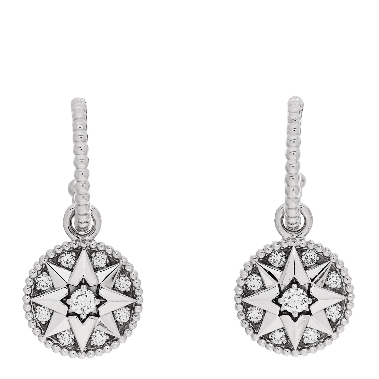 Christian Dior Rose des Vents ピアス WG CHRISTIAN DIOR 18K White Gold Diamond Rose Des Vents Pave