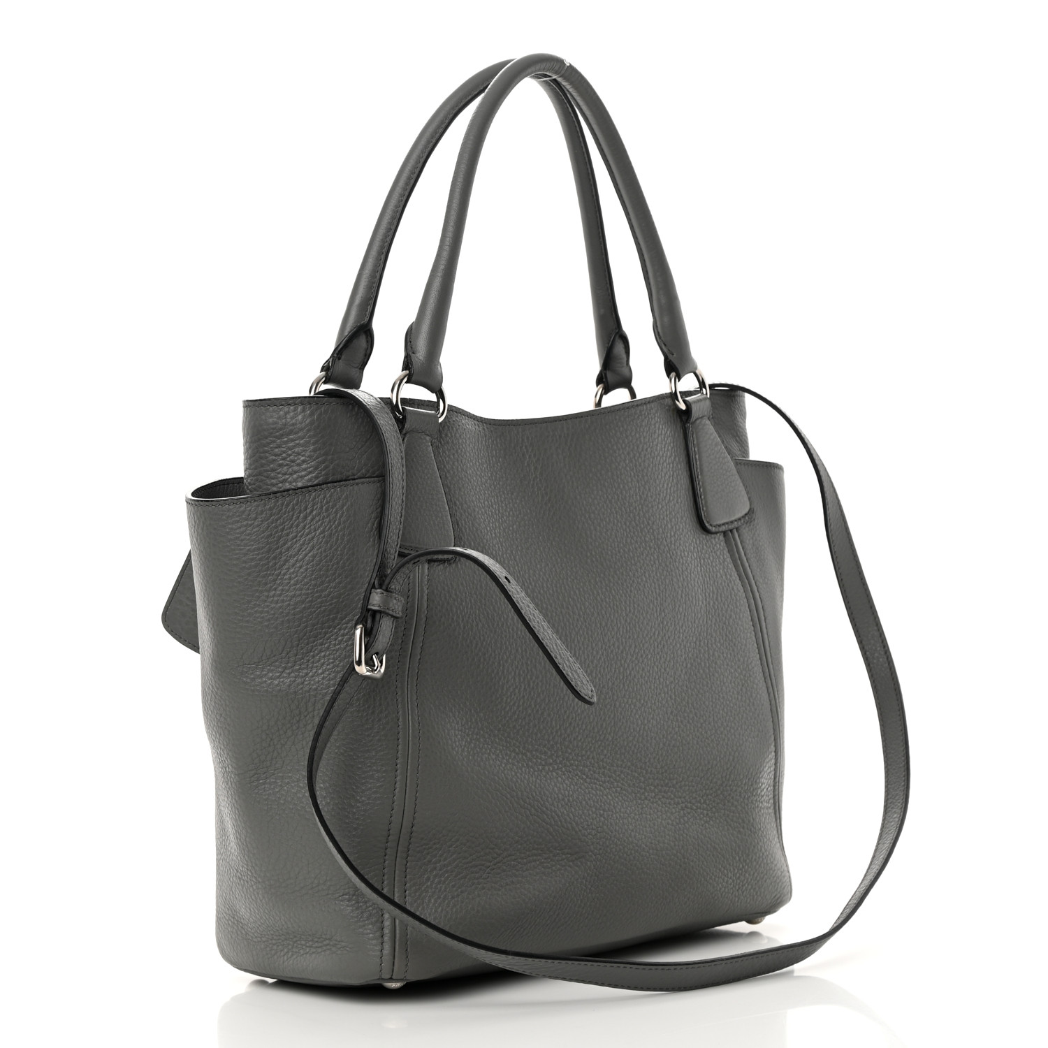 希少【PRADA】グレー カーフスキン VITELLODAINO トートバッグ 新品同様 BOTTEGAVENETA ボッテガヴェネタ トートバッグ ラージ
