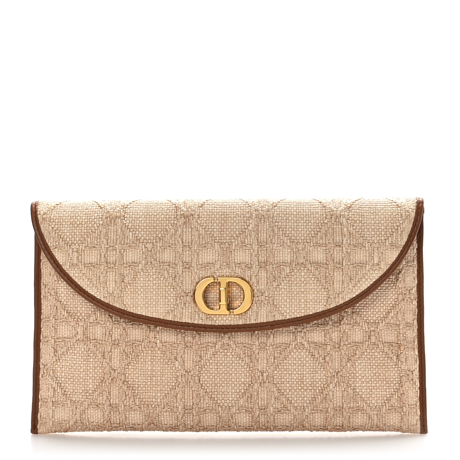 CHRISTIAN DIOR Raffia Macrocannage 30 Montaigne Avenue Pouch