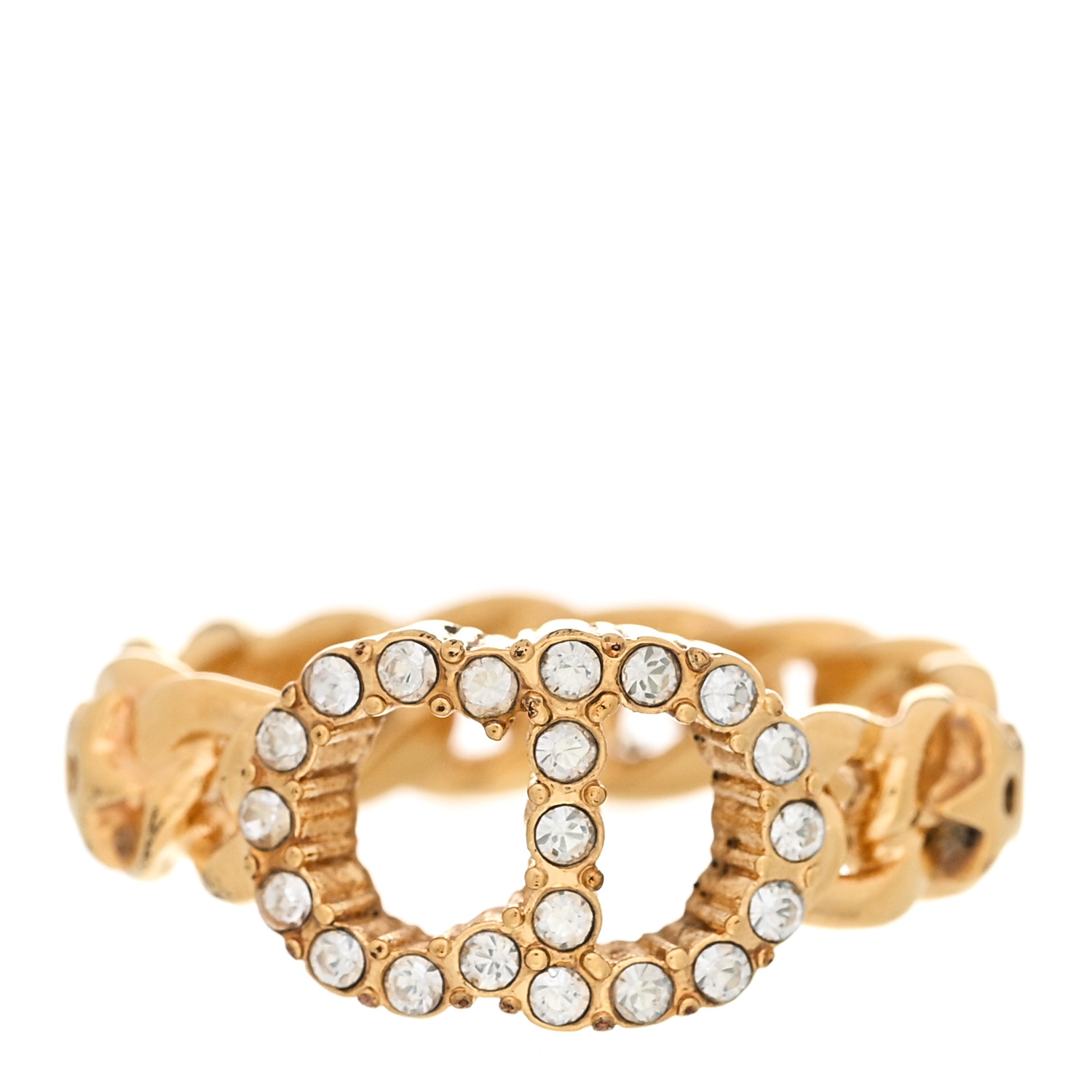 すぐ届く！DIOR DANSEUSE ETOILE リング メタル CHRISTIAN DIOR Metal Crystal Danseuse Etoile Chain Ring L 54