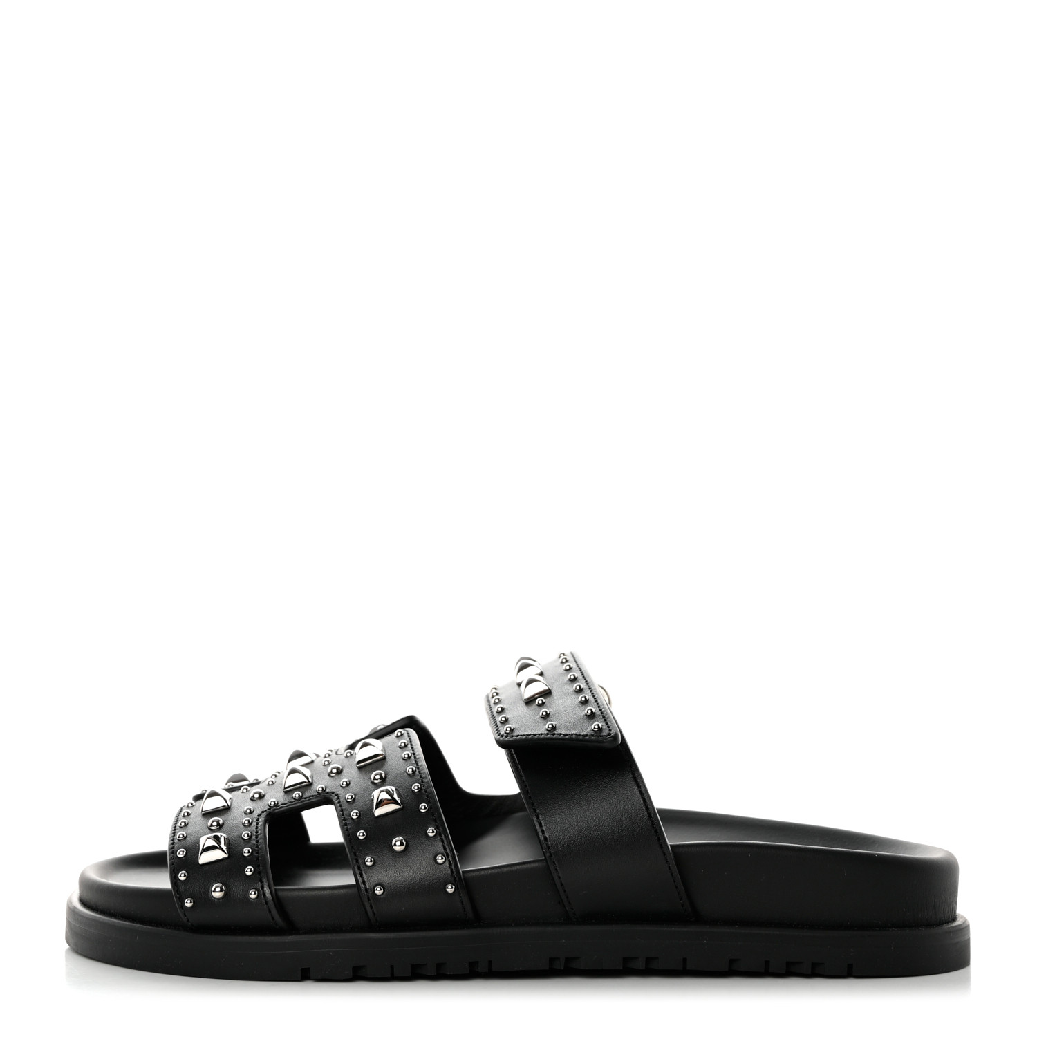 【スタッズで差をつけて】HERMES サントリーニ Black with Stud Hermes Santorini Sandal– TC