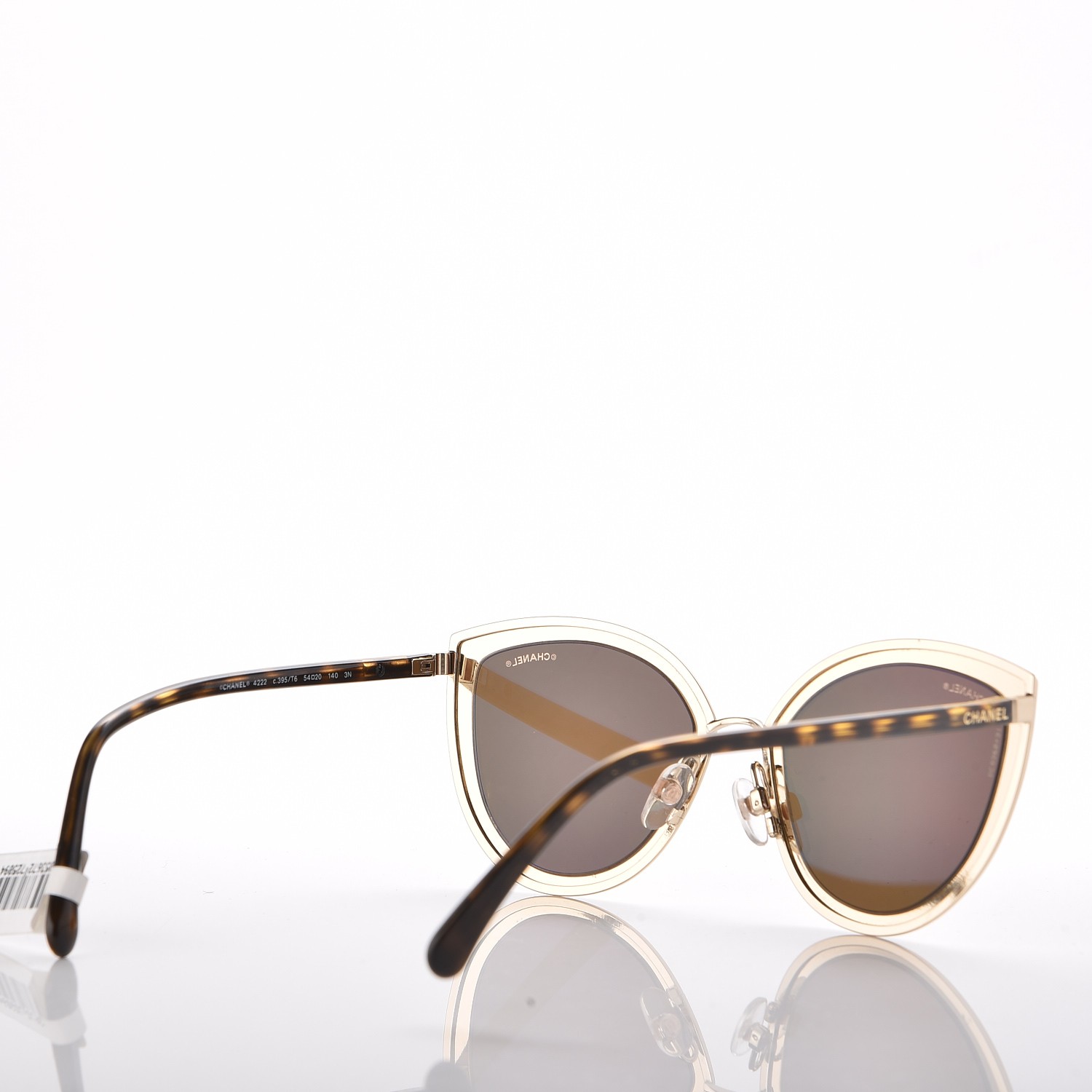 CHANEL Metal Cat Eye Sunglasses 4222 Gold 187550