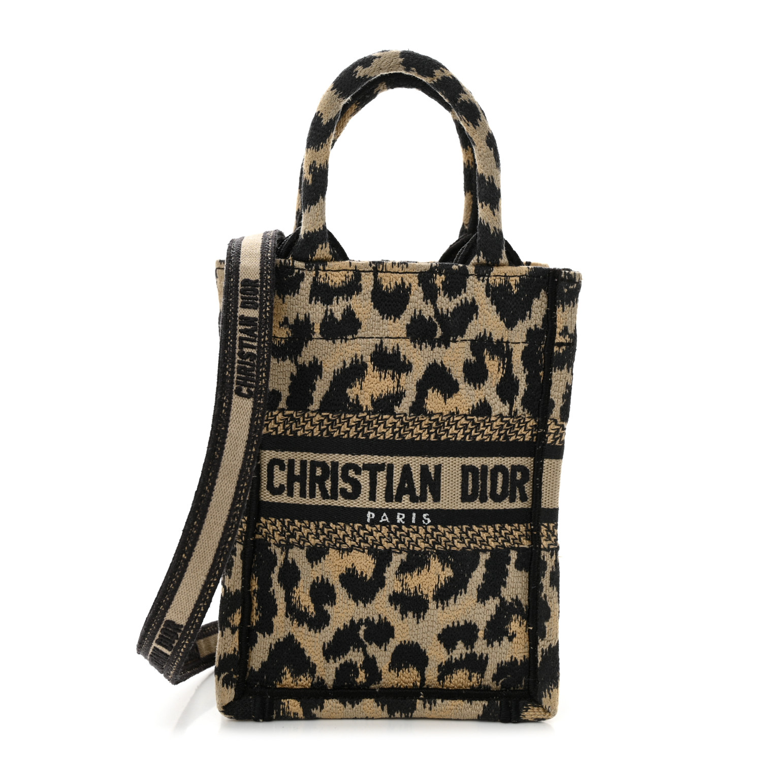 Dior ミッツァ ChristianDior CHRISTIAN DIOR Canvas Mizza Embroidered Mini Book Tote Phone