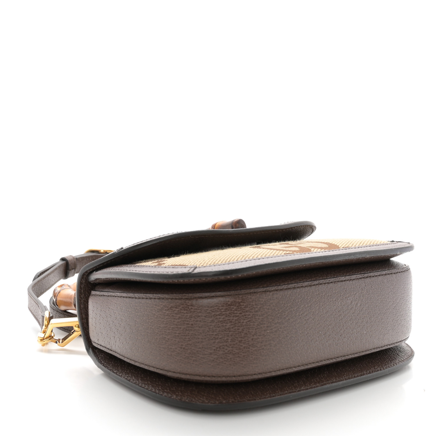 GUCCI Monogram Jumbo GG Textured Dollar Calfskin Web Small