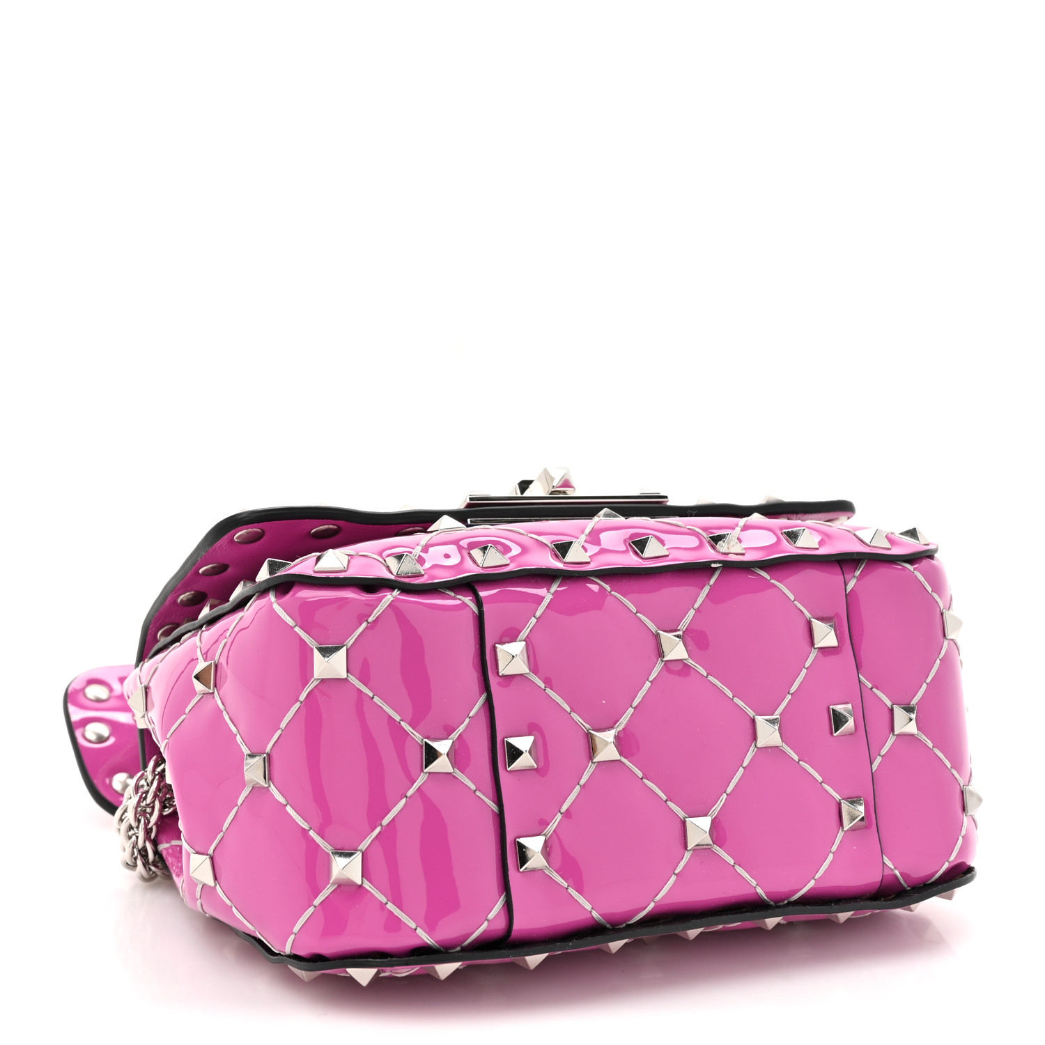 VALENTINO GARAVANI Patent Micro Rockstud Spike Shoulder Bag