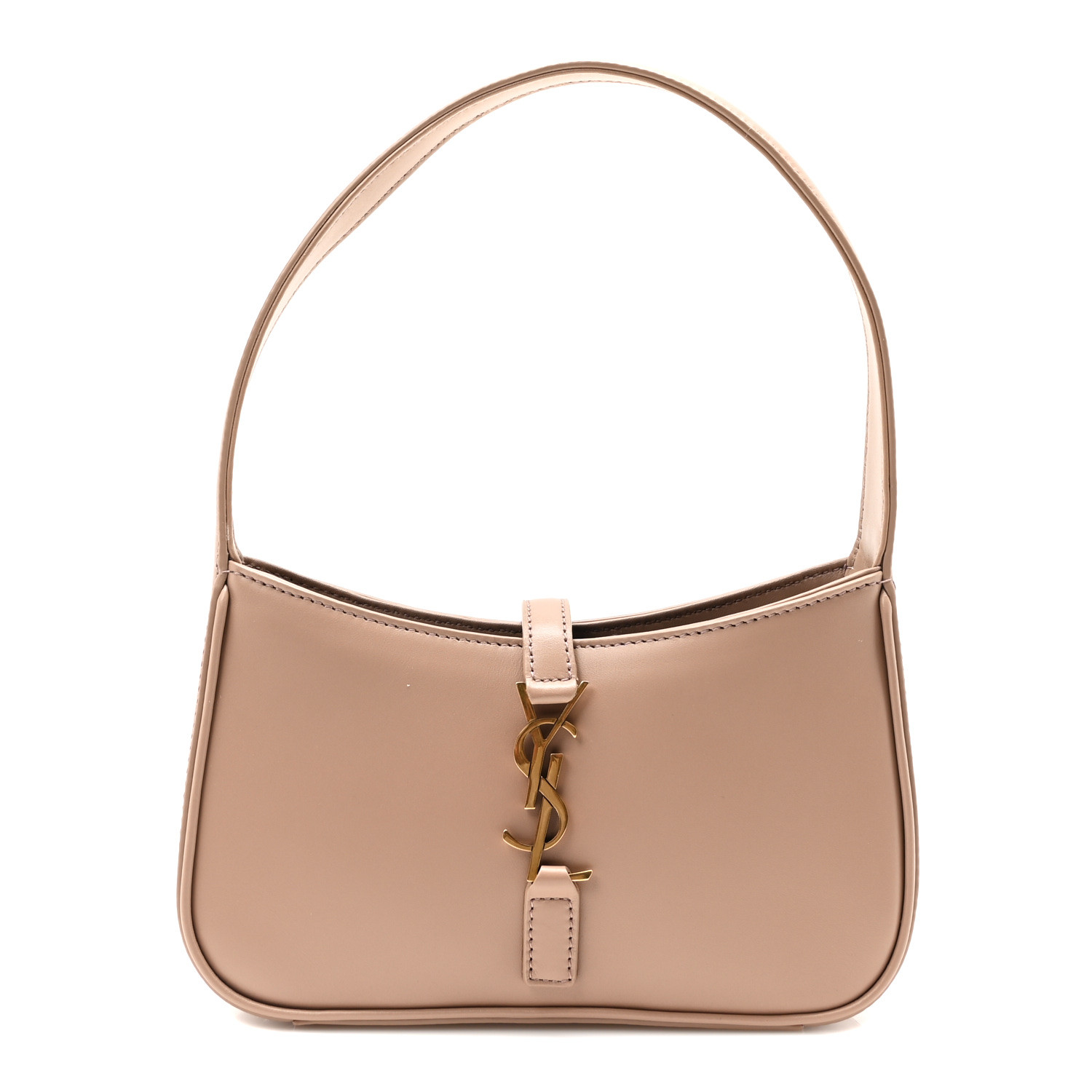SAINT LAURENT Smooth Calfskin Le 5 A 7 Mini Hobo Rosy Sand