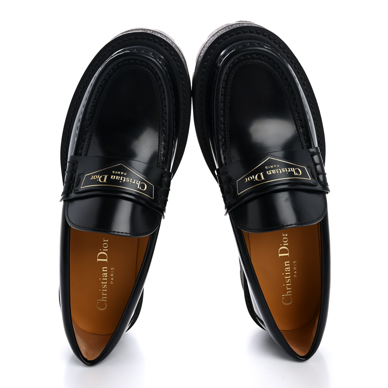 CHRISTIAN DIOR Brushed Calfskin Boy Platform Loafers 36
