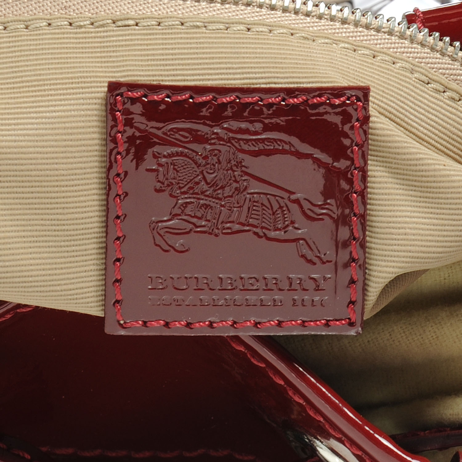 BURBERRY Patent Leather Supernova Check Armored Baby Beaton