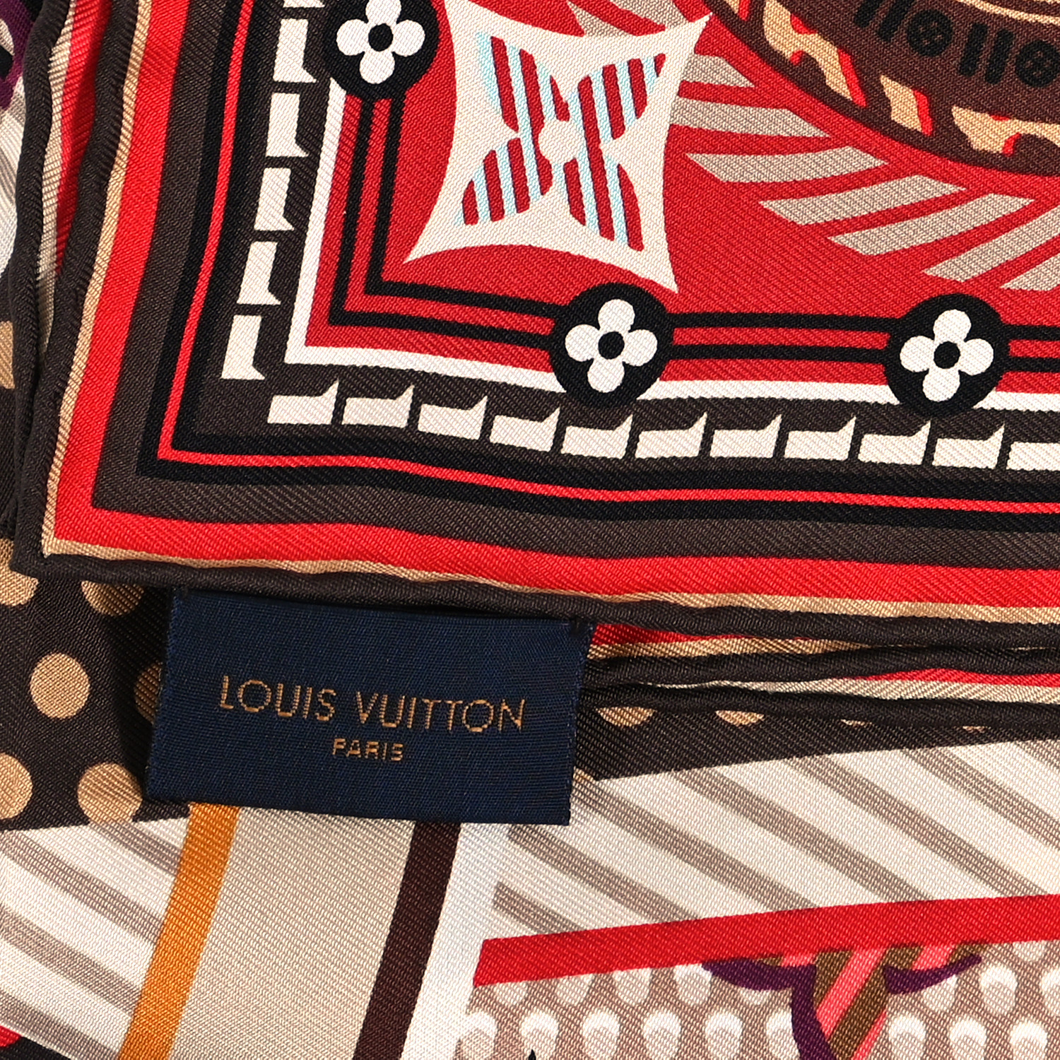 LOUIS VUITTON Silk Monogram Pop Square Scarf Beige 1128381