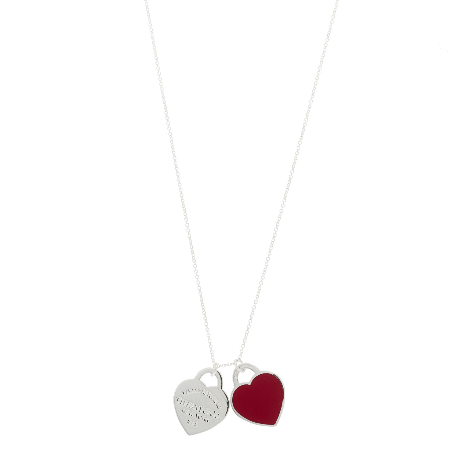 【Tiffany&Co】☆人気☆Tiffany Red Double Heart Tag Pendant Return to Tiffany® Red Double Heart Tag Pendant in Silver