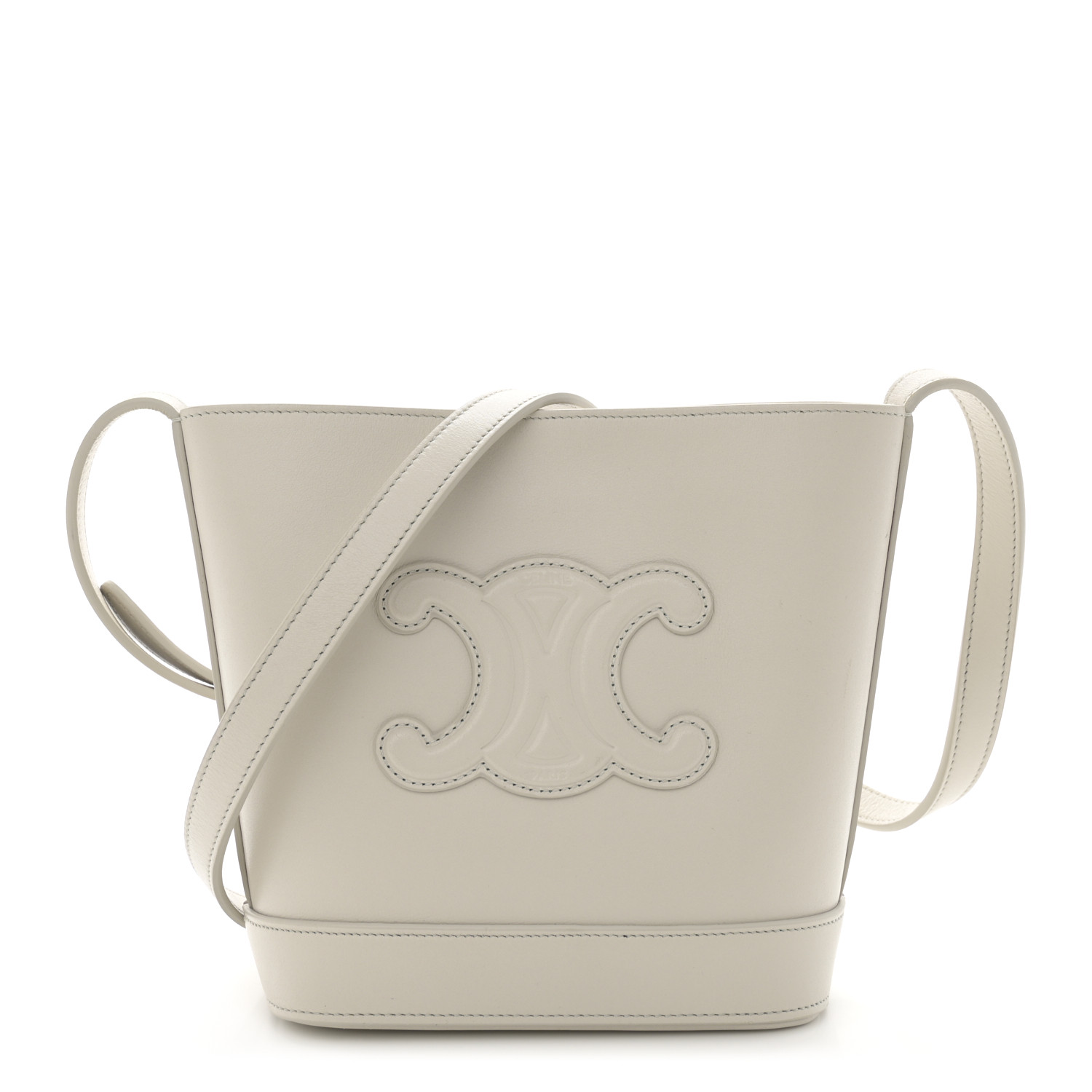 CELINE Smooth Calfskin Small Cuir Triomphe Bucket Bag Jade