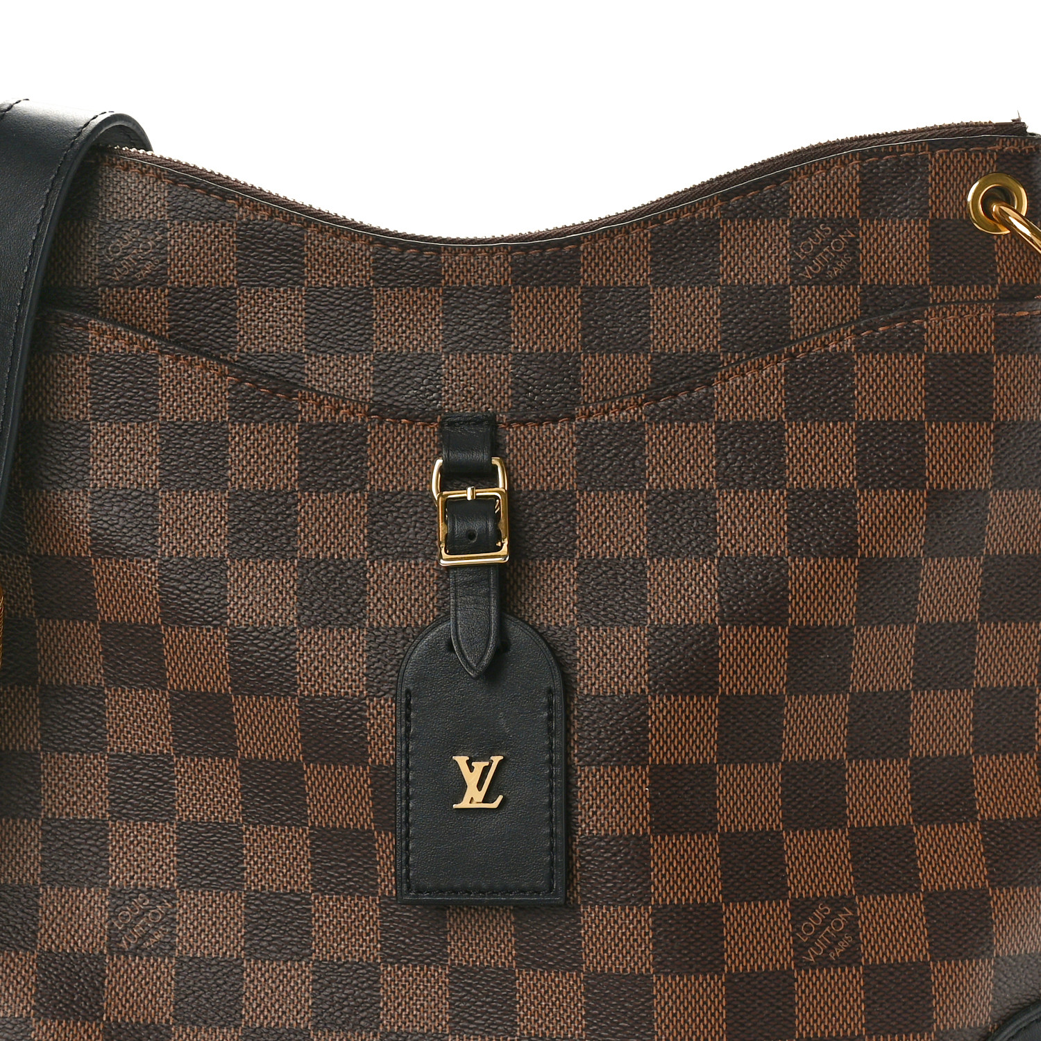 LOUIS VUITTON Damier Ebene Odeon MM Black 1556947 | FASHIONPHILE
