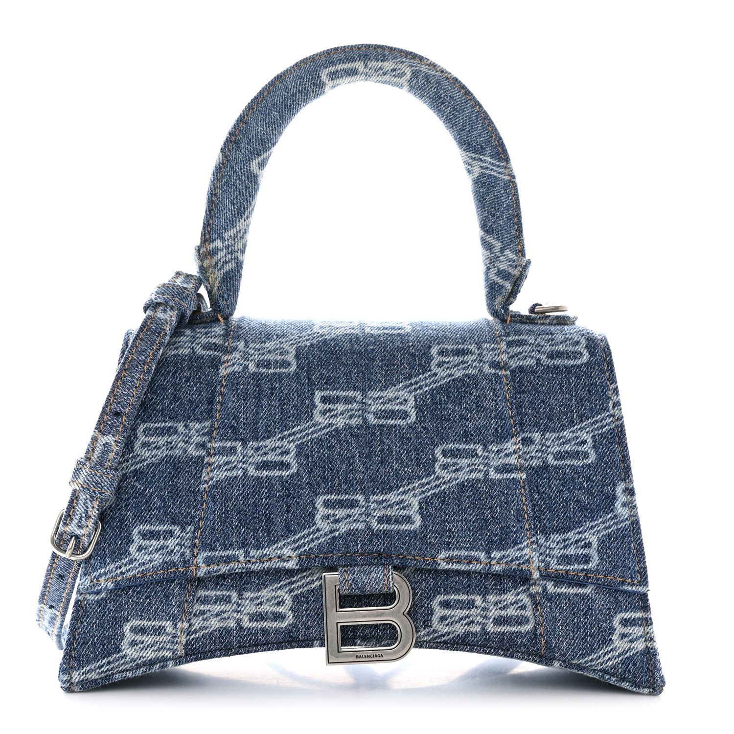 送料込 BALENCIAGA WOMEN'S HOURGLASS SMALL HANDBAG DENIM 0400018945645_GREY?wid=600&hei