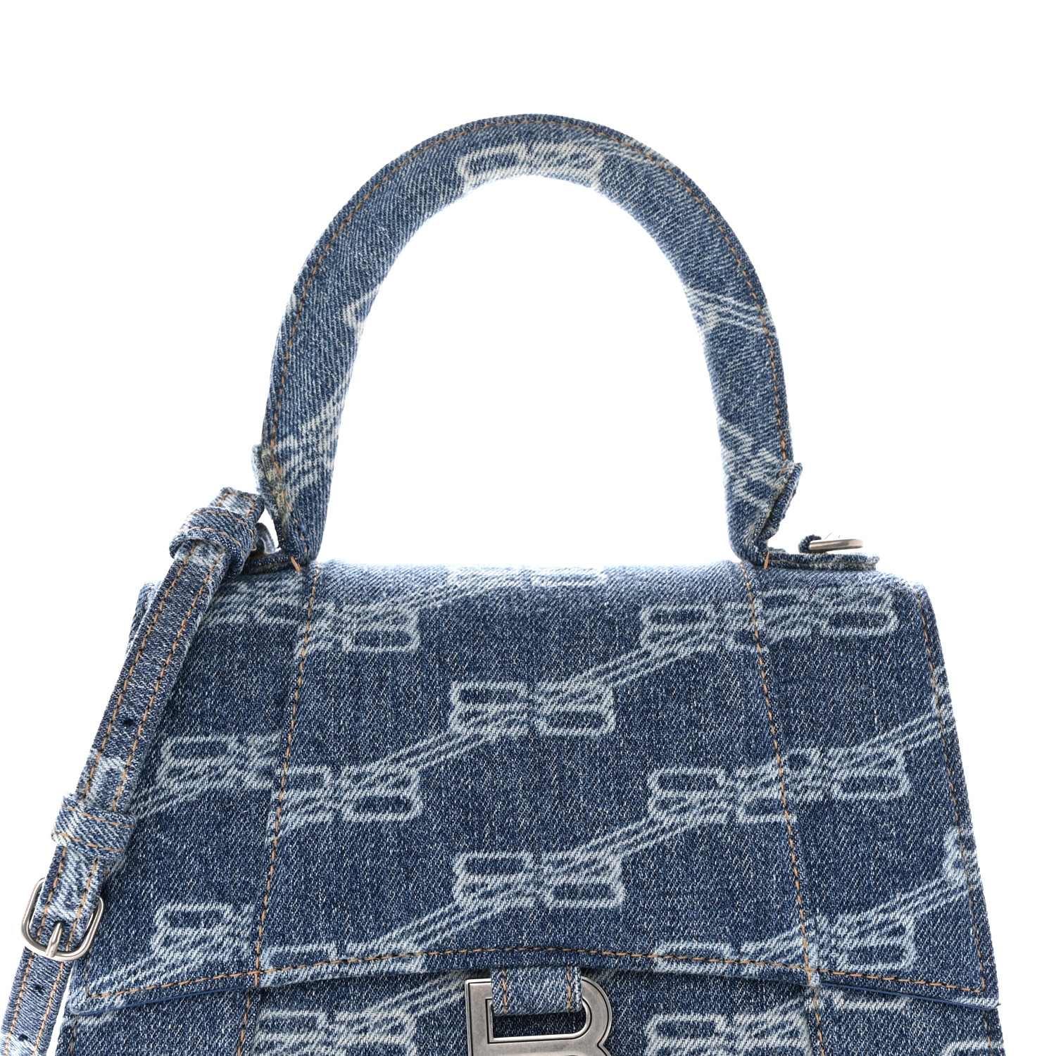 BALENCIAGA アワーグラス XS BBモノグラム デニムバッグ バレンシアガ ショルダーバッグ HOURGLASS BBモノグラム デニム
