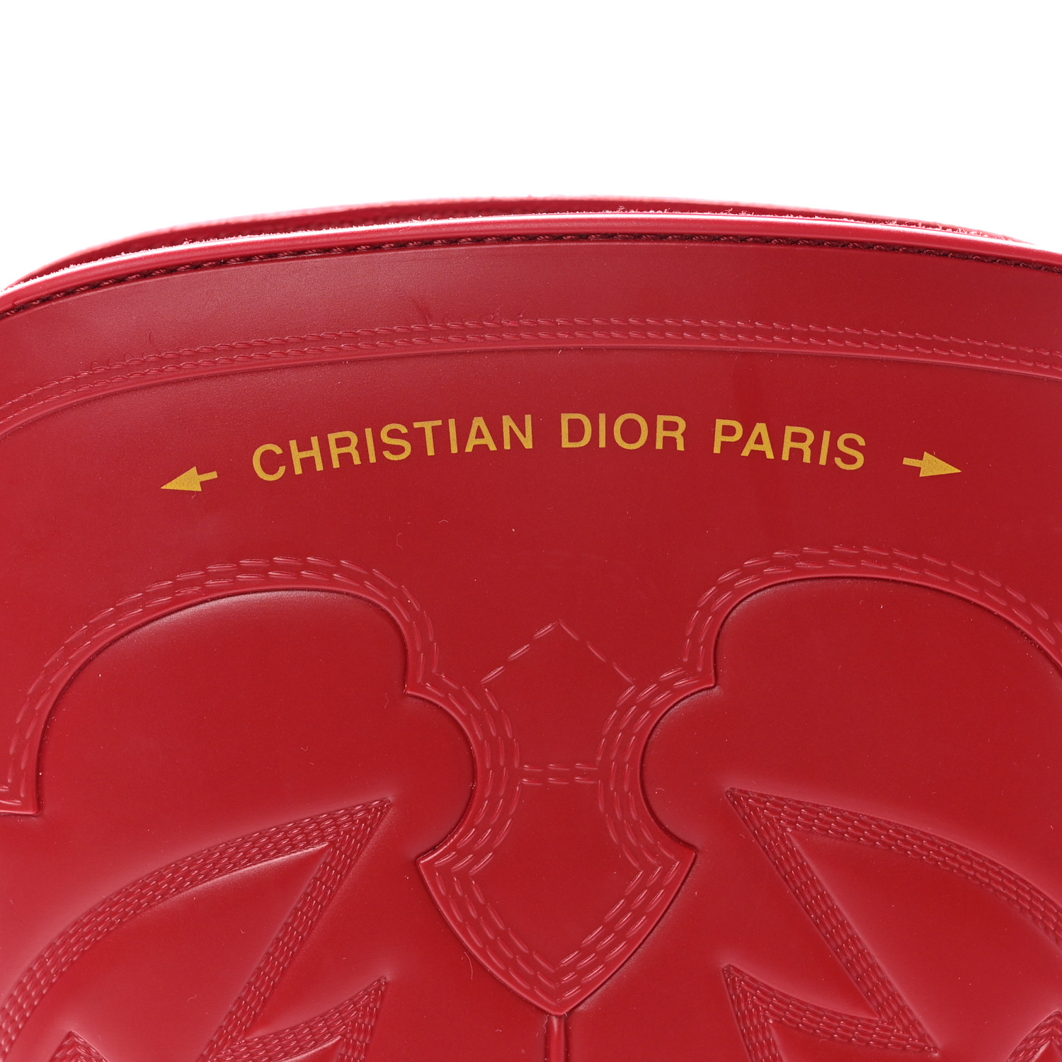 CHRISTIAN DIOR Rubber Embossed Wind Boots 40 Red 1555007