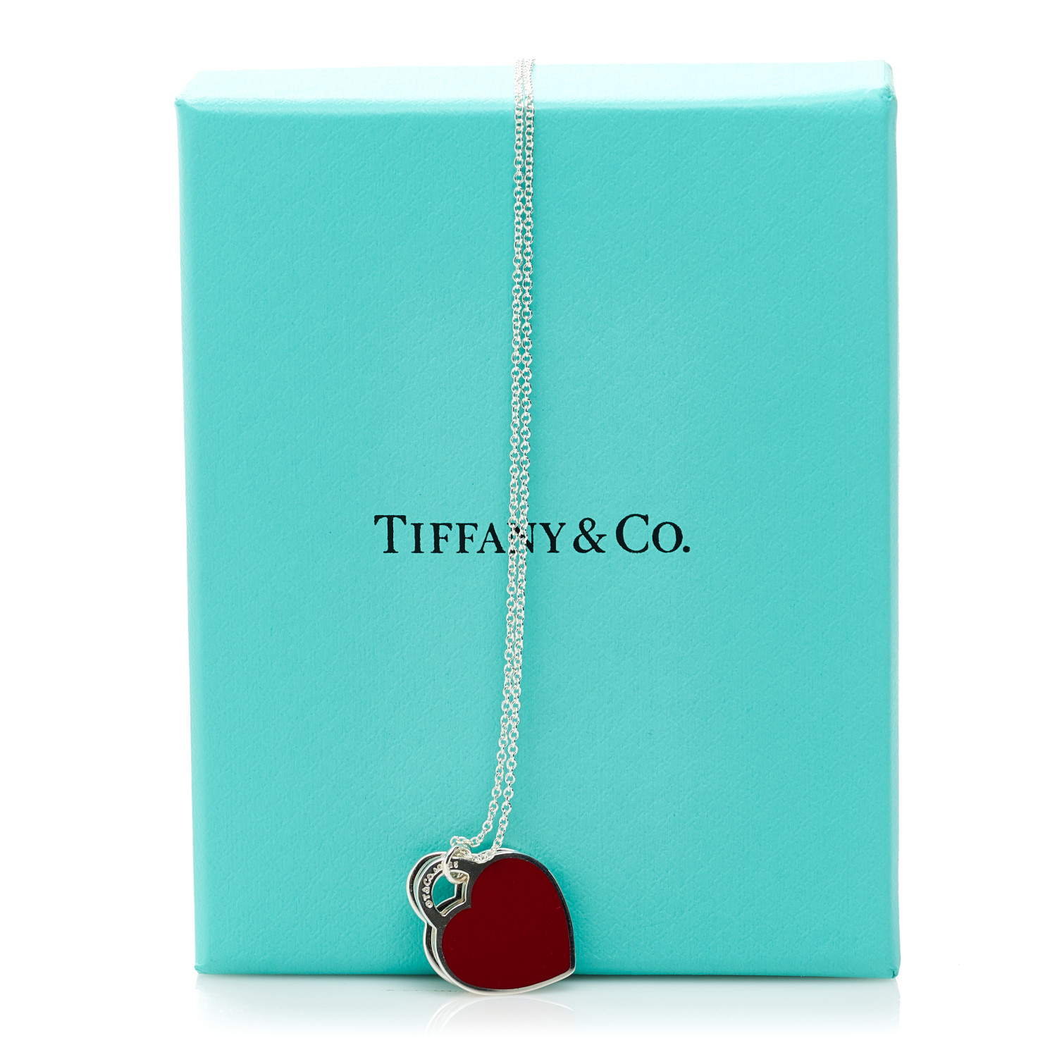 【Tiffany & Co】Return to Tiffany Red Double Heart Tag Return to Tiffany® Red Double Heart Tag Pendant in Silver